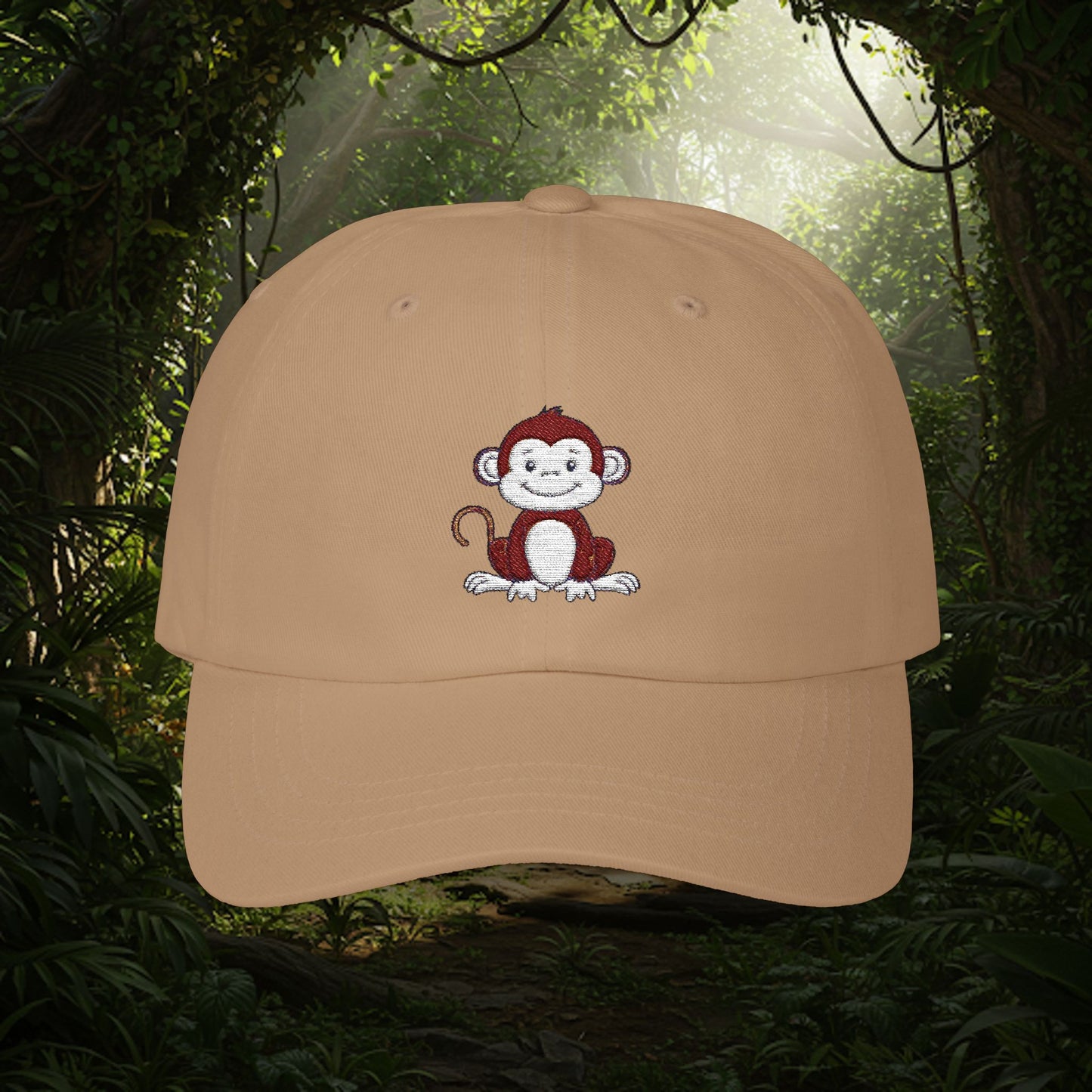 Embroidered Classic Dad Cap - Monkey