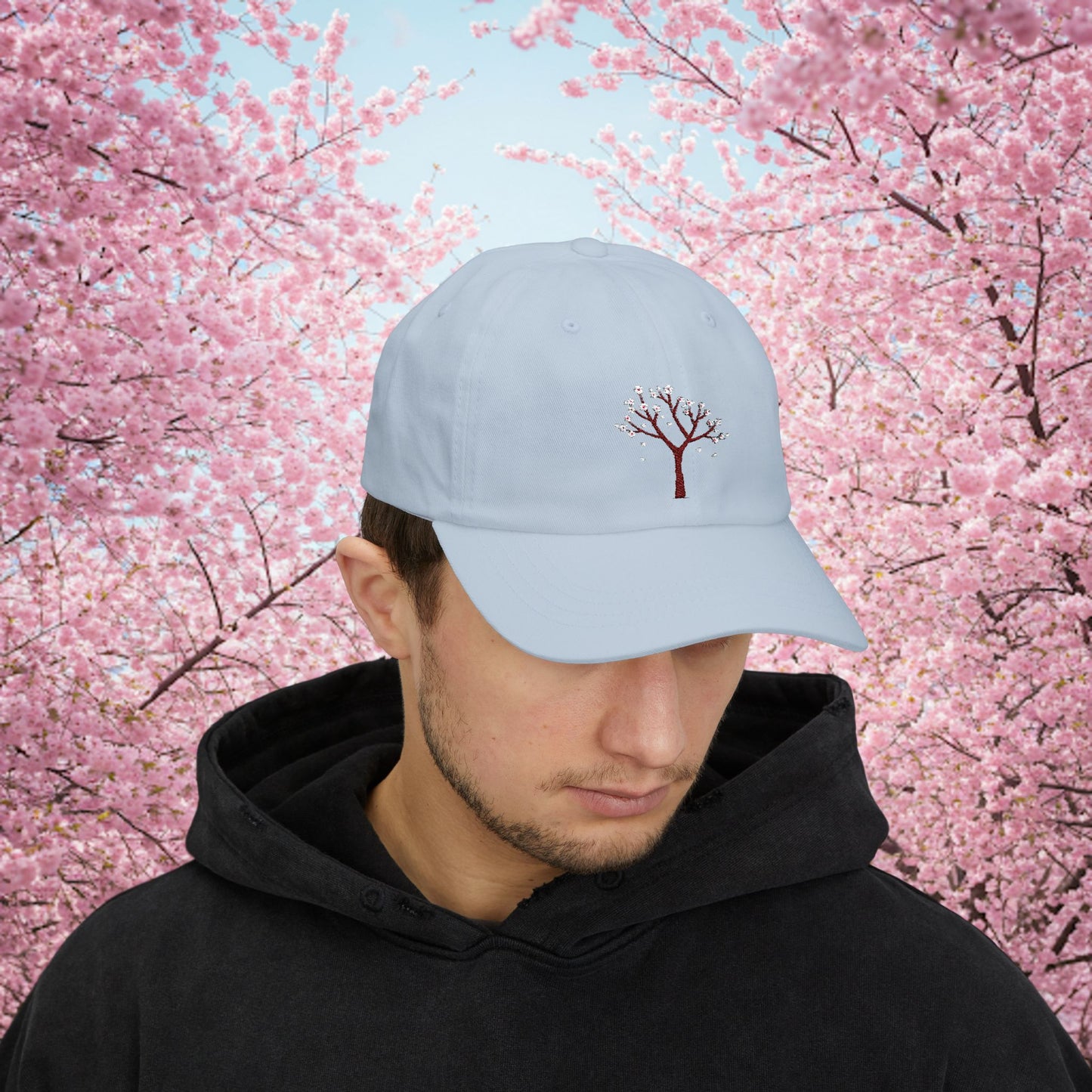 Embroidered Classic Dad Cap - Cherry Blossom