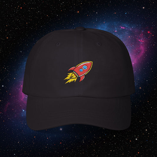 Embroidered Classic Dad Cap - Rocket Ship