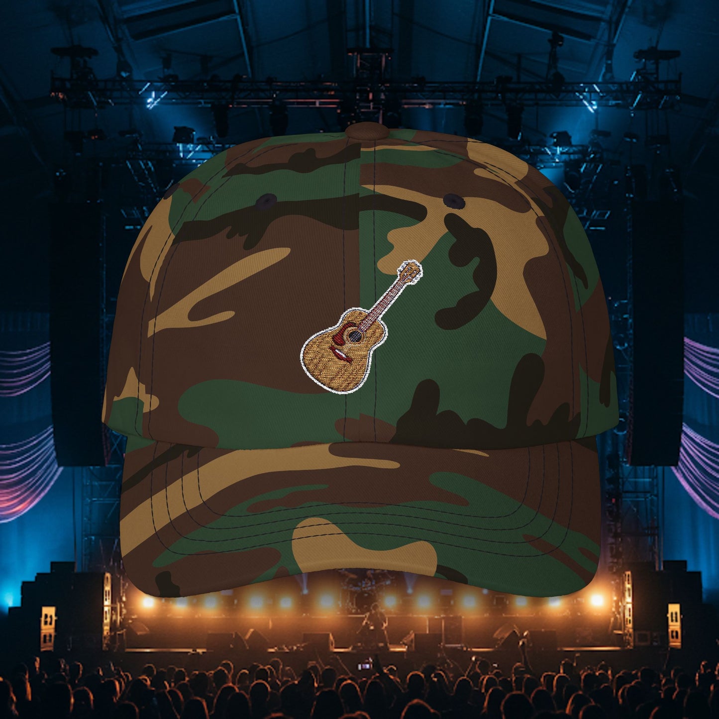 Embroidered Classic Dad Cap - Guitar