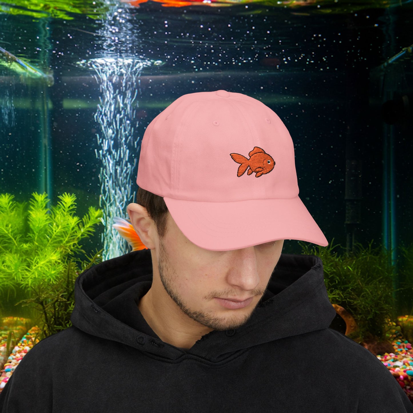 Embroidered Classic Dad Cap - Goldfish