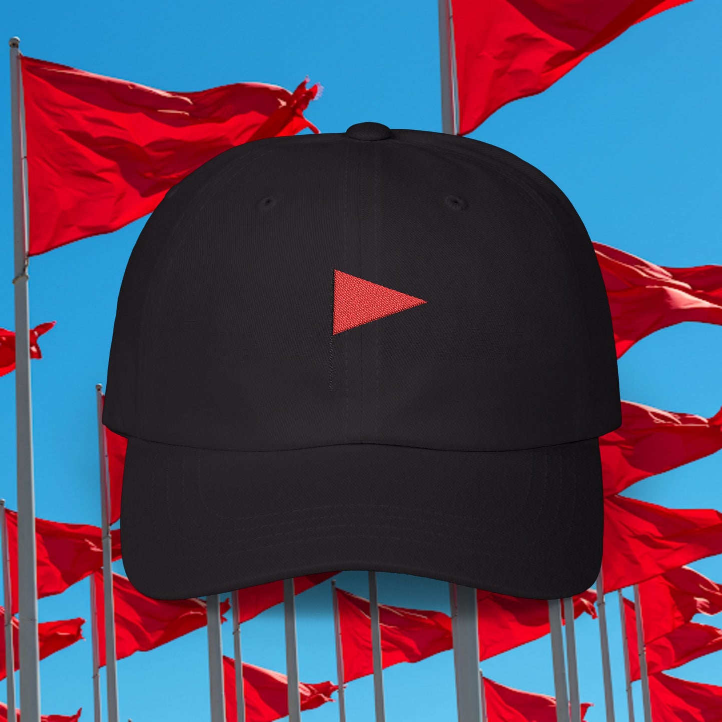 Embroidered Classic Dad Cap - Red Flag