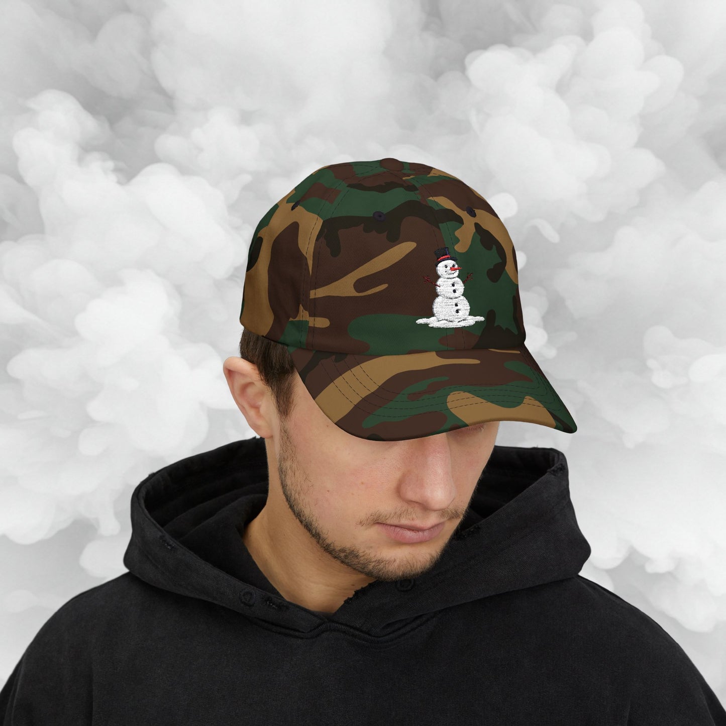 Embroidered Classic Dad Cap - Snowman