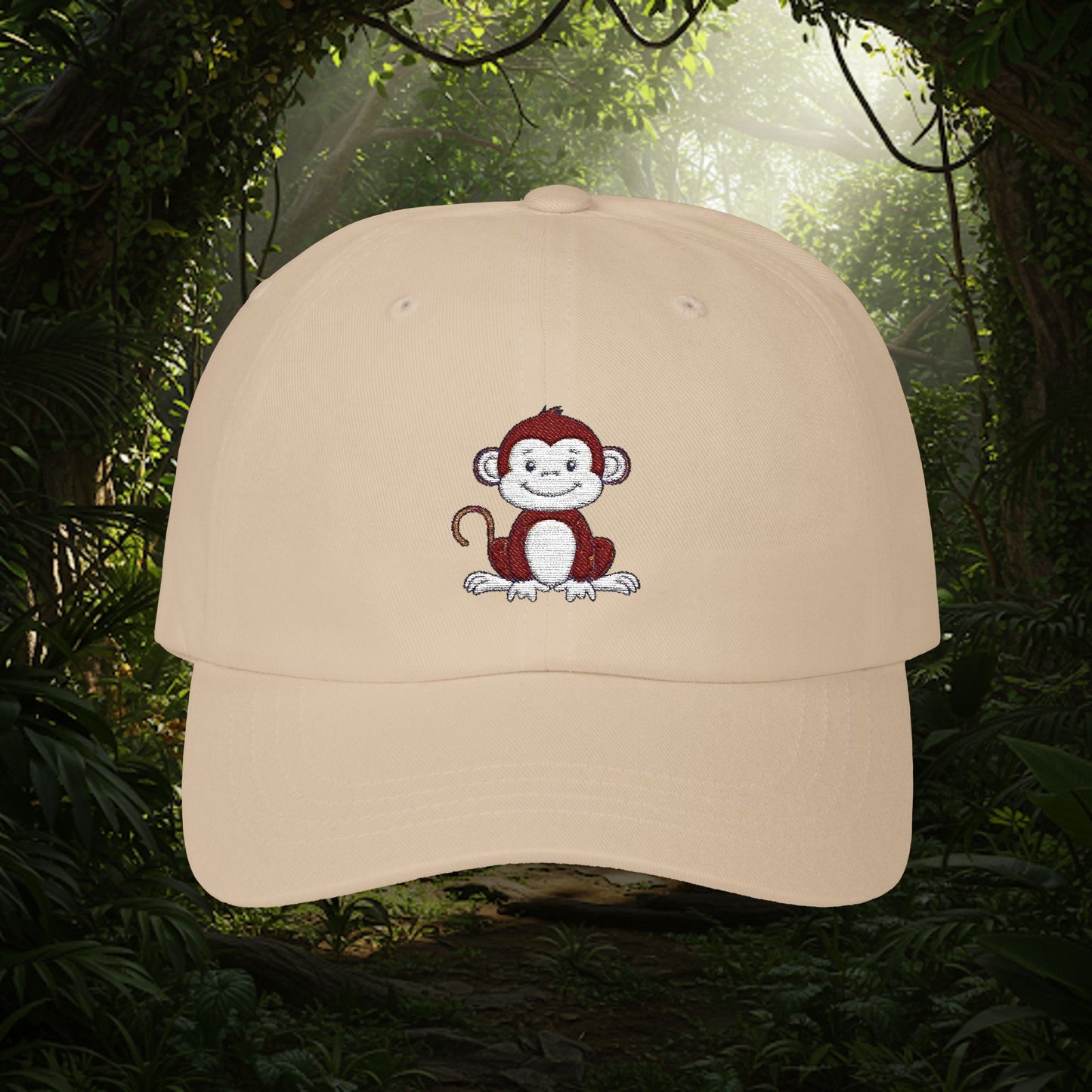 Embroidered Classic Dad Cap - Monkey