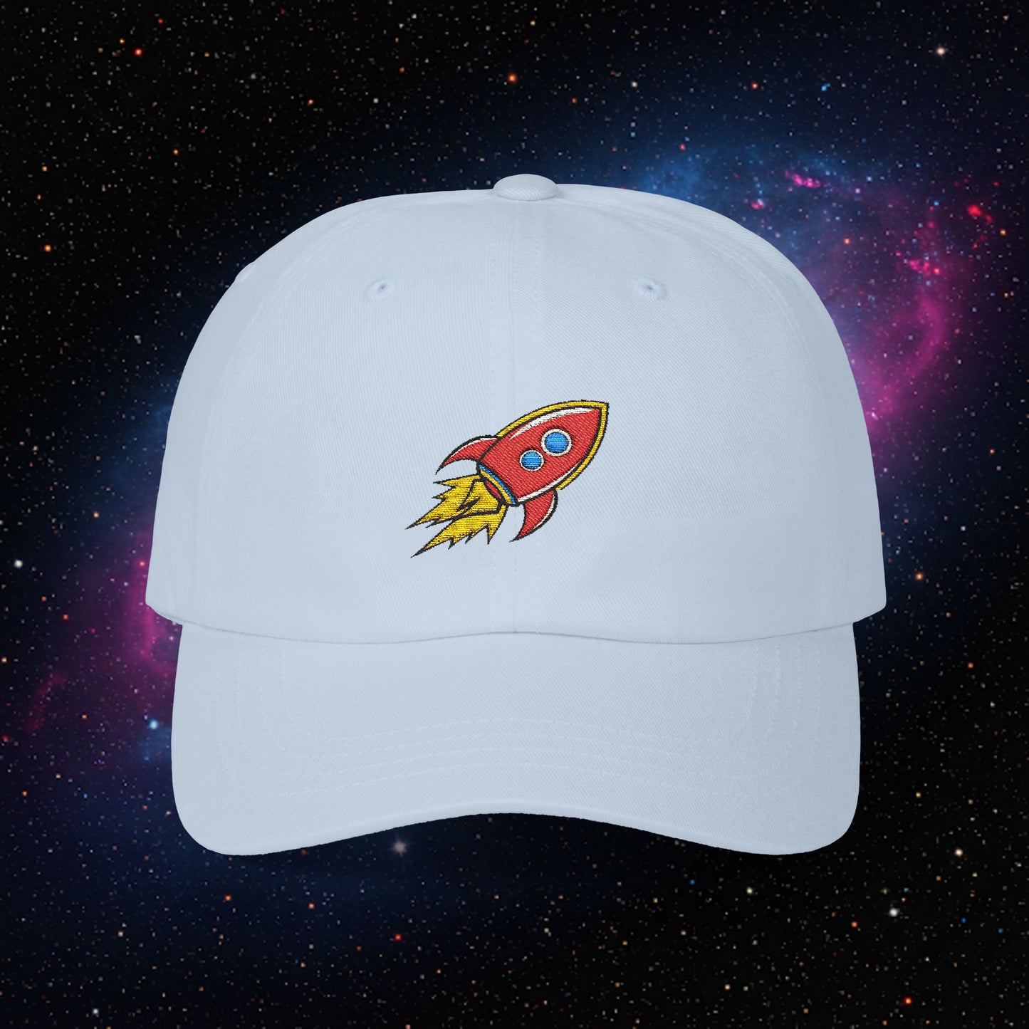 Embroidered Classic Dad Cap - Rocket Ship