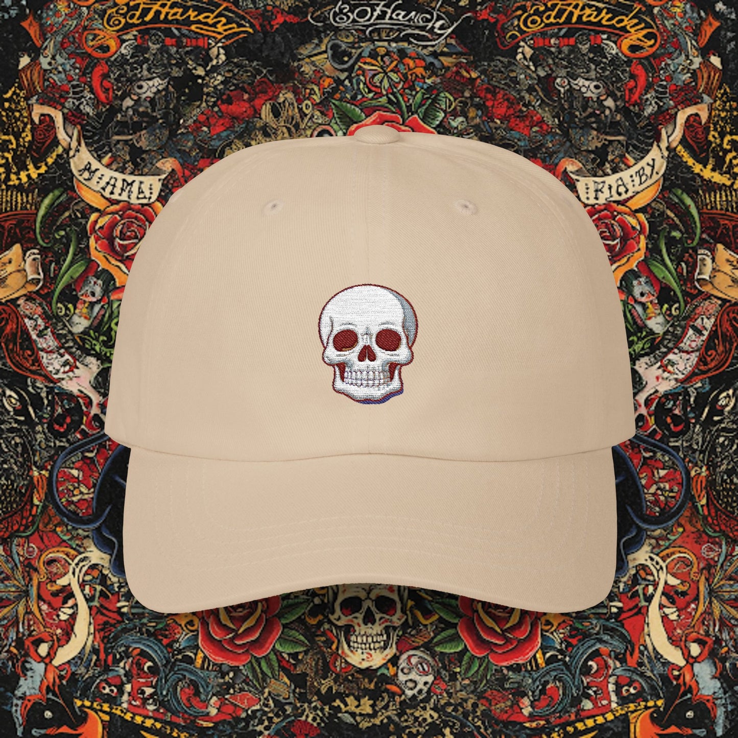 Embroidered Classic Dad Cap - Skull