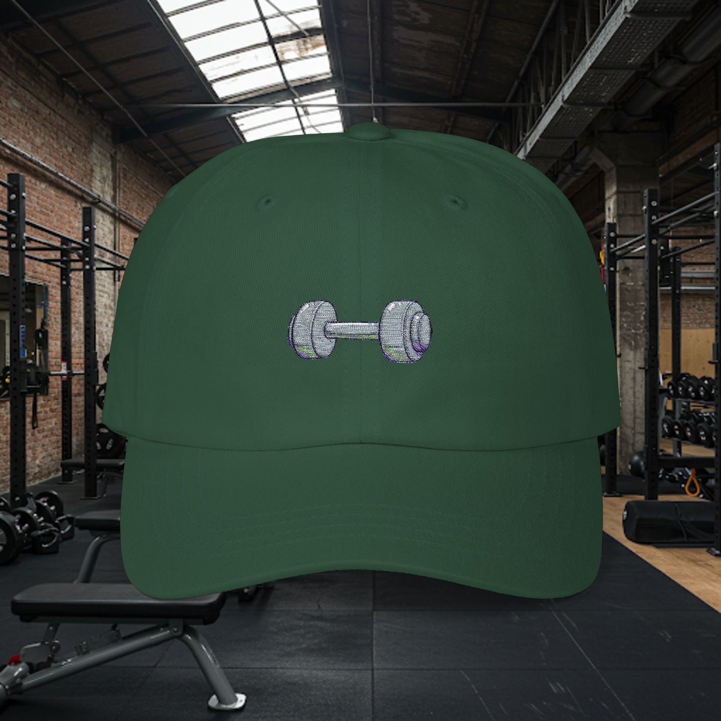 Embroidered Classic Dad Cap - Dumbbell