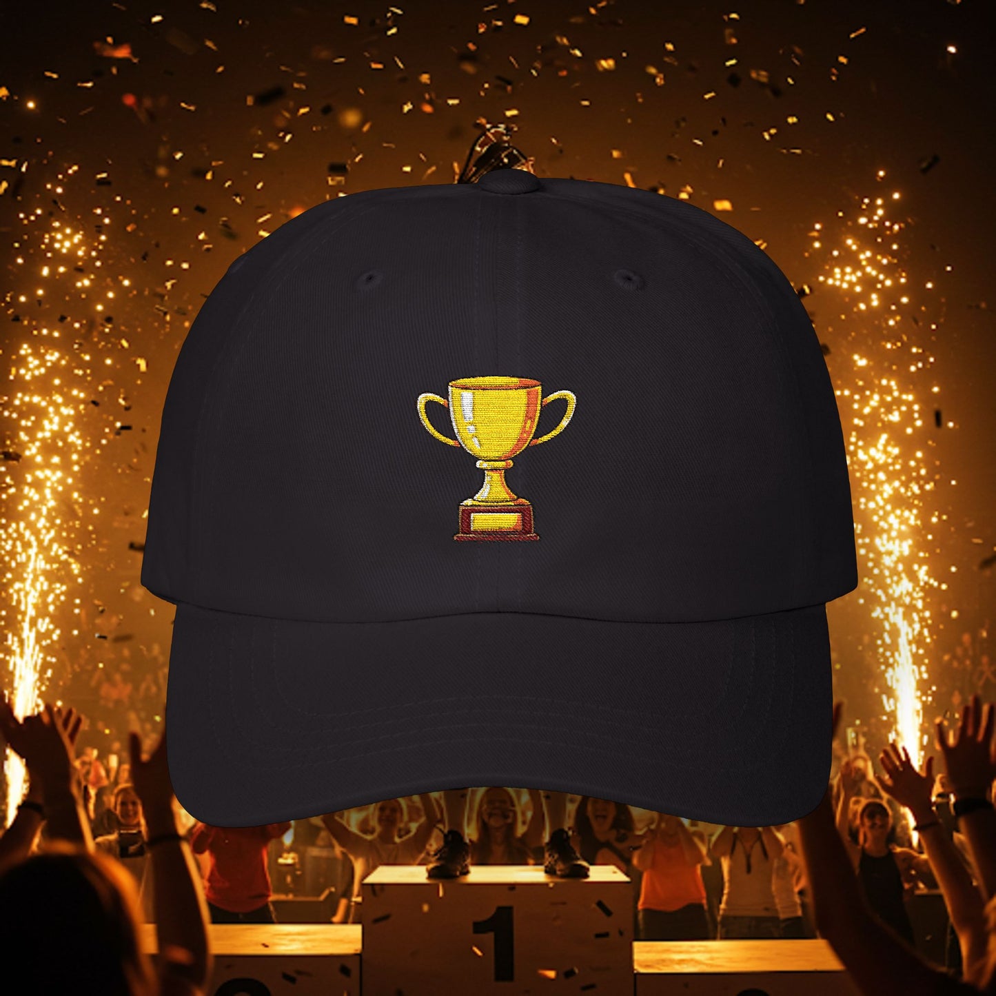 Embroidered Classic Dad Cap - Gold Trophy