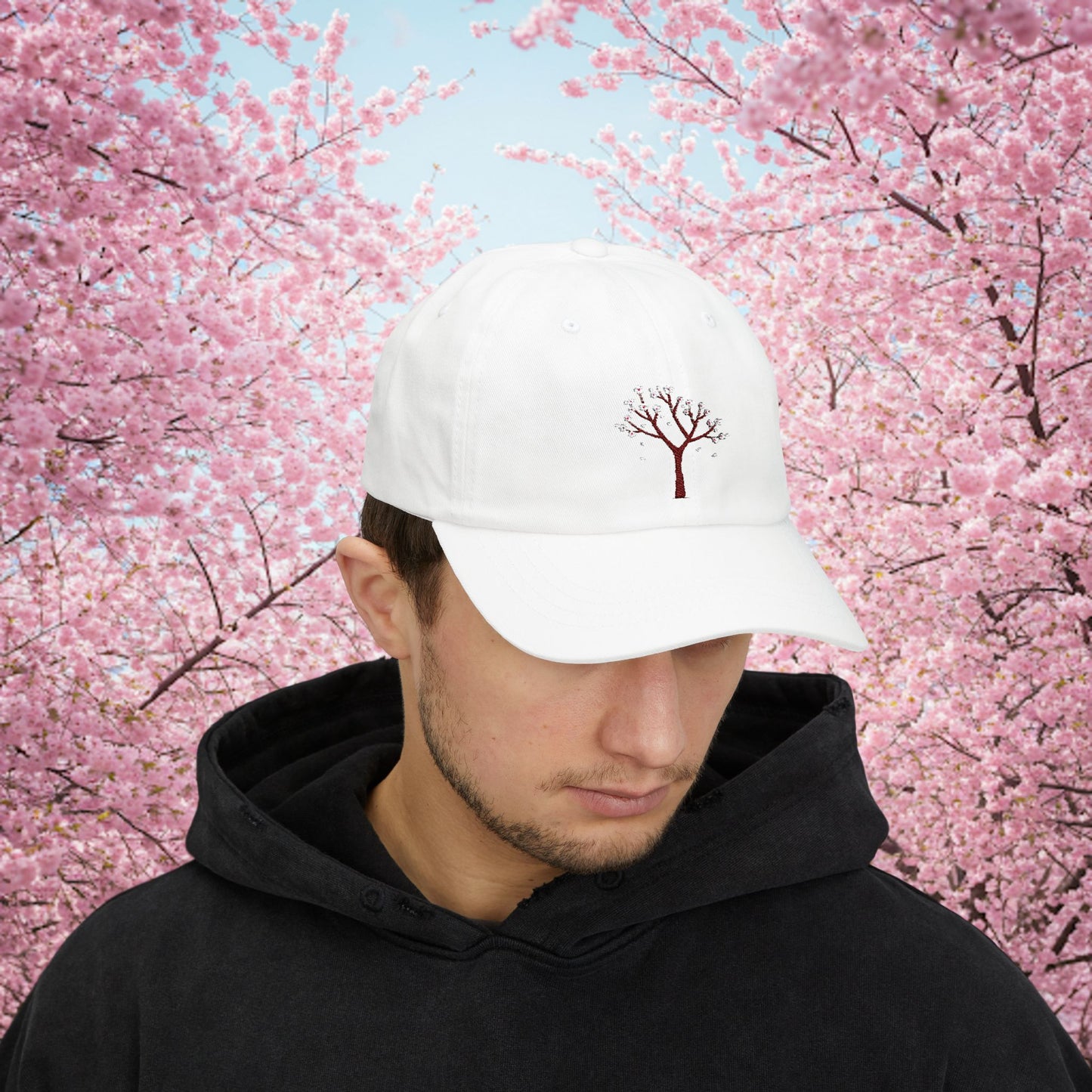 Embroidered Classic Dad Cap - Cherry Blossom