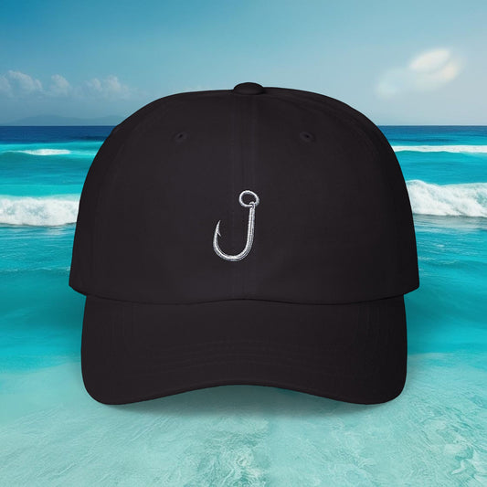 Embroidered Classic Dad Cap - Fishing Hook