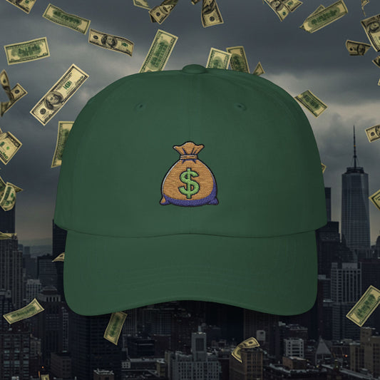 Embroidered Classic Dad Cap - Money Bag