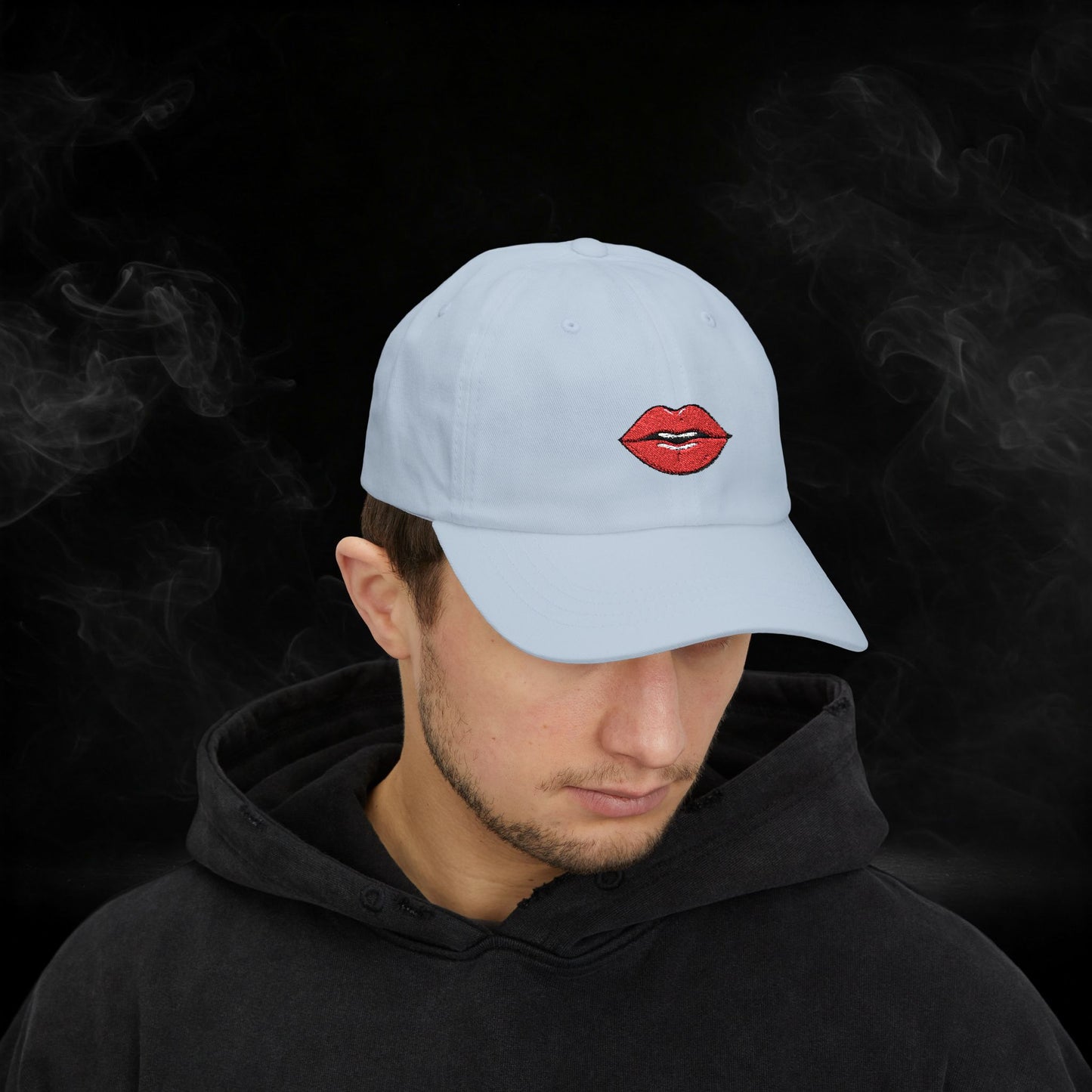 Embroidered Classic Dad Cap - Red Lips