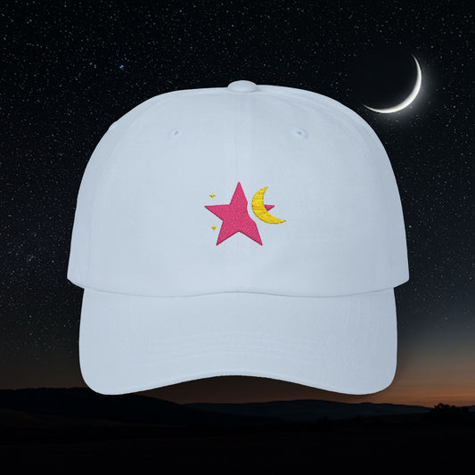 Embroidered Classic Dad Cap - Star & Moon