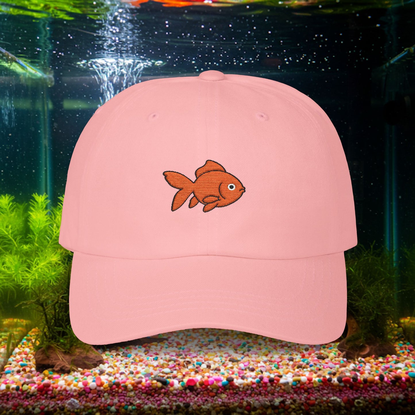 Embroidered Classic Dad Cap - Goldfish