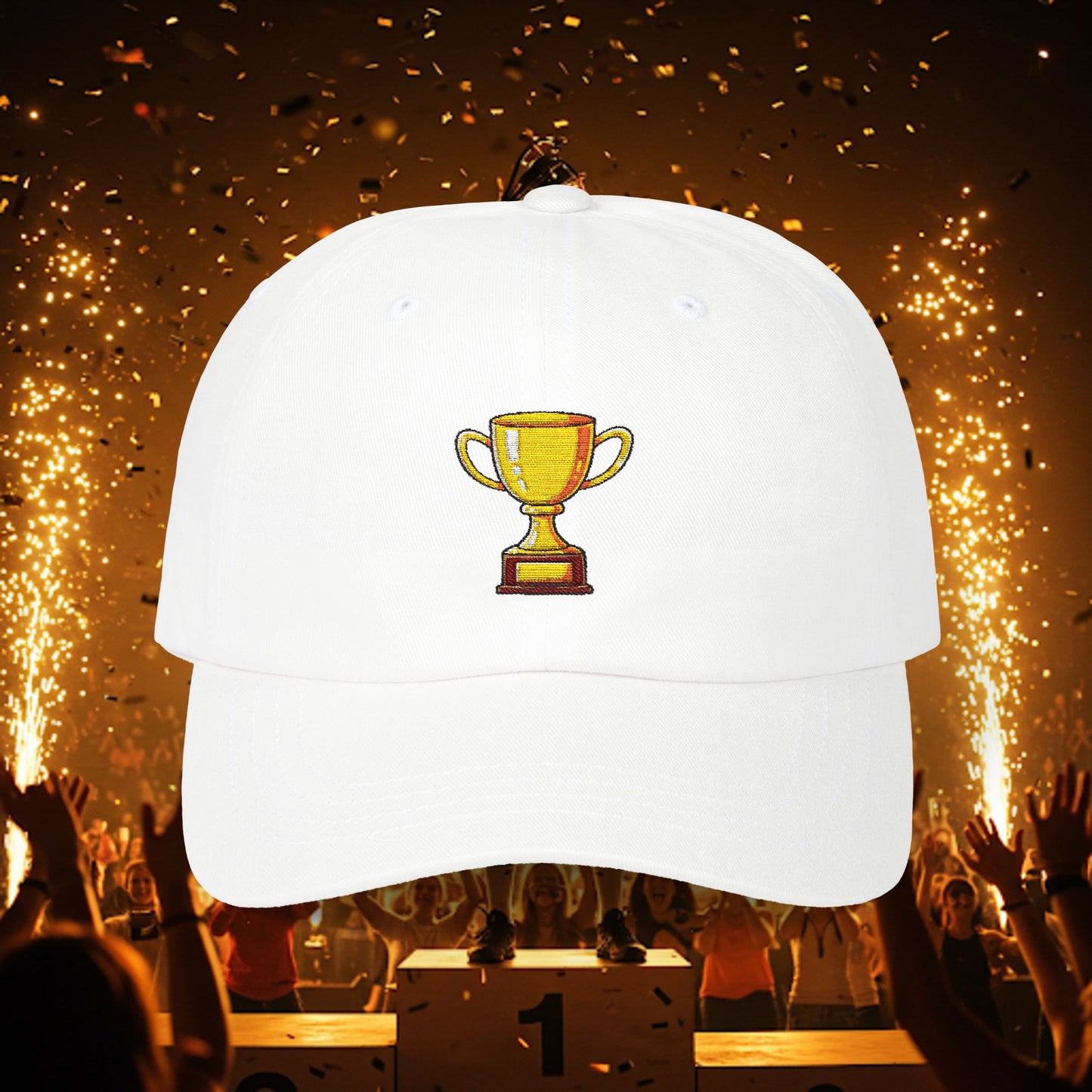 Embroidered Classic Dad Cap - Gold Trophy