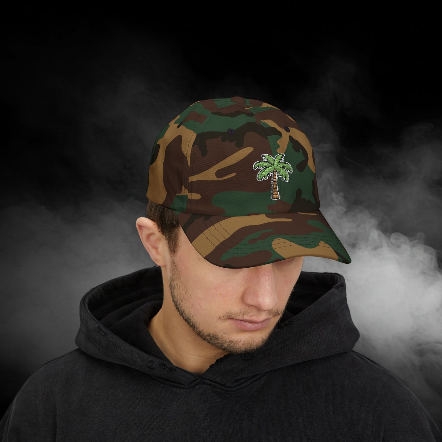 Embroidered Classic Dad Cap - Palm Tree
