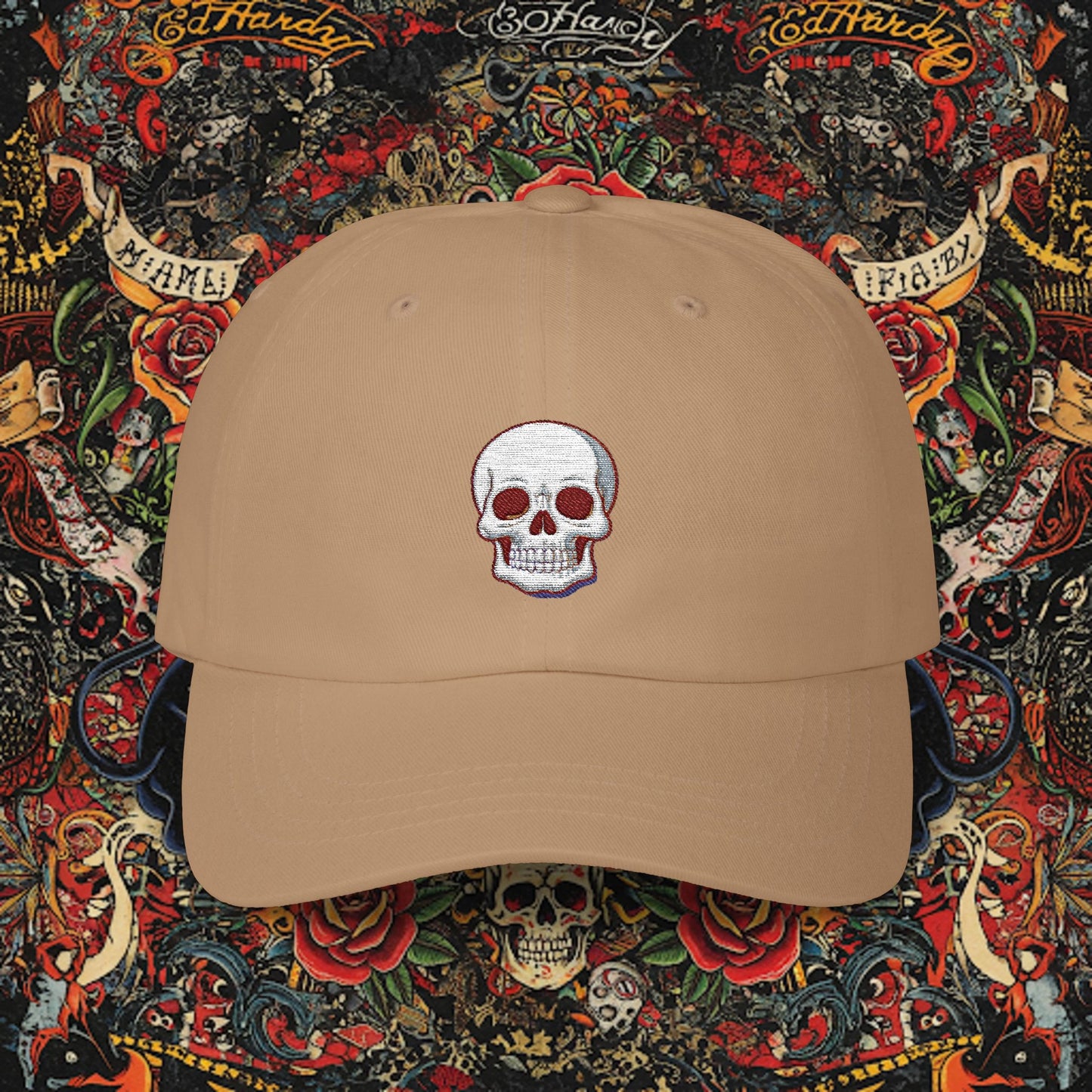 Embroidered Classic Dad Cap - Skull
