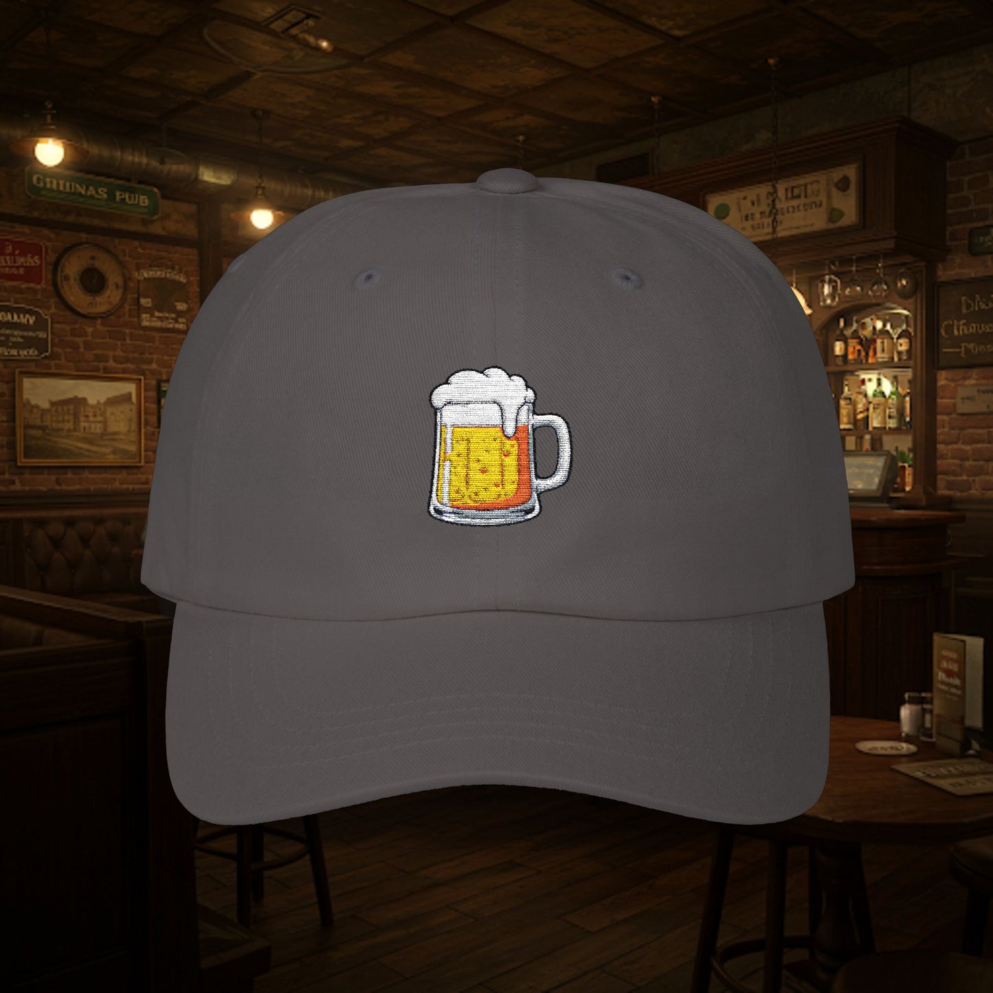 Embroidered Classic Dad Cap - Beer Mug