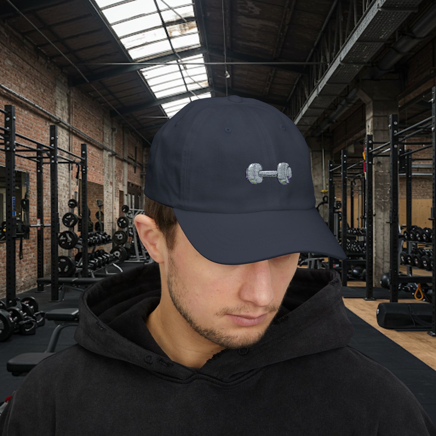 Embroidered Classic Dad Cap - Dumbbell