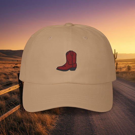 Embroidered Classic Dad Cap - Cowboy Boot