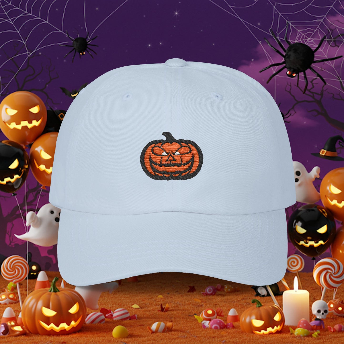 Embroidered Classic Dad Cap - Jack-O-Lantern