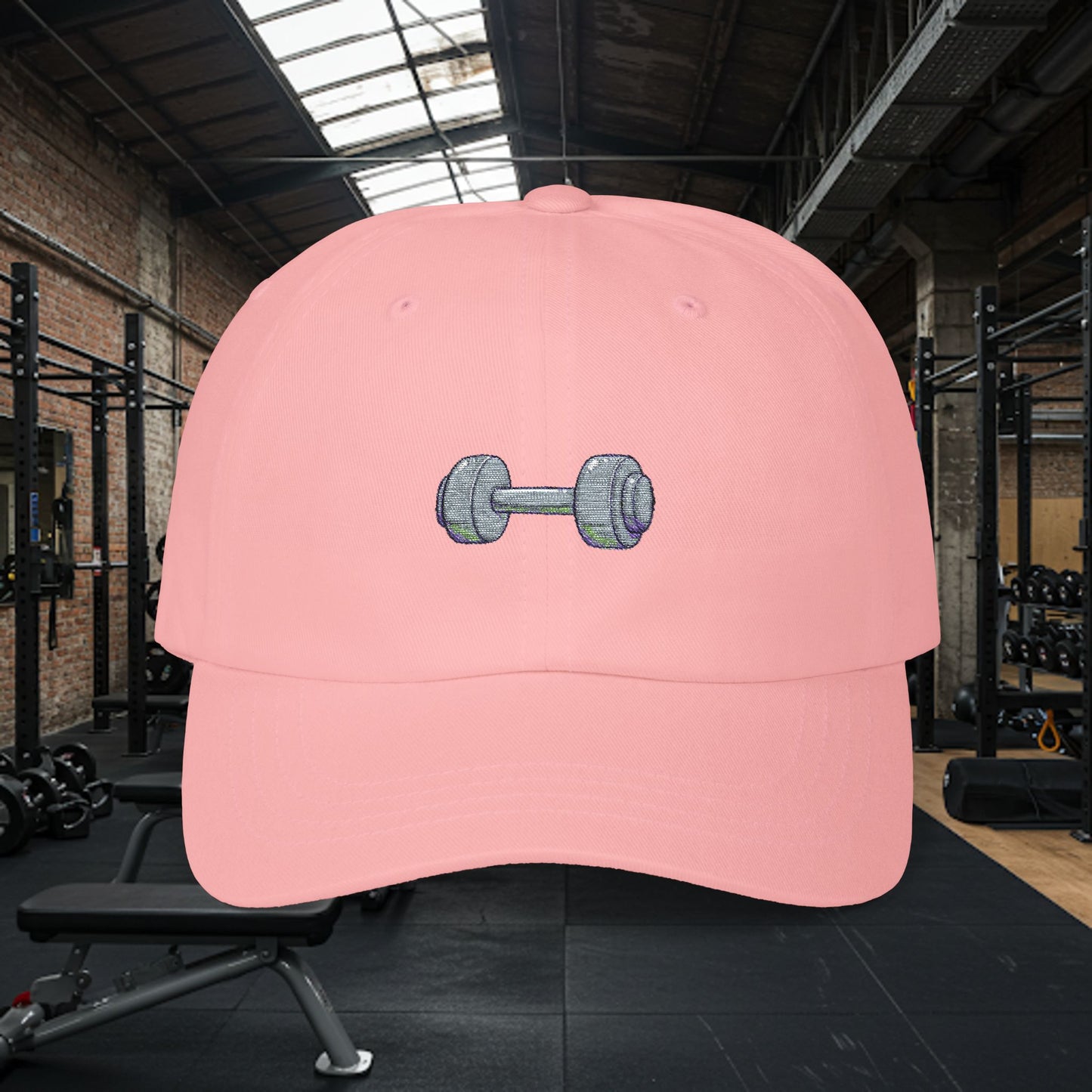 Embroidered Classic Dad Cap - Dumbbell