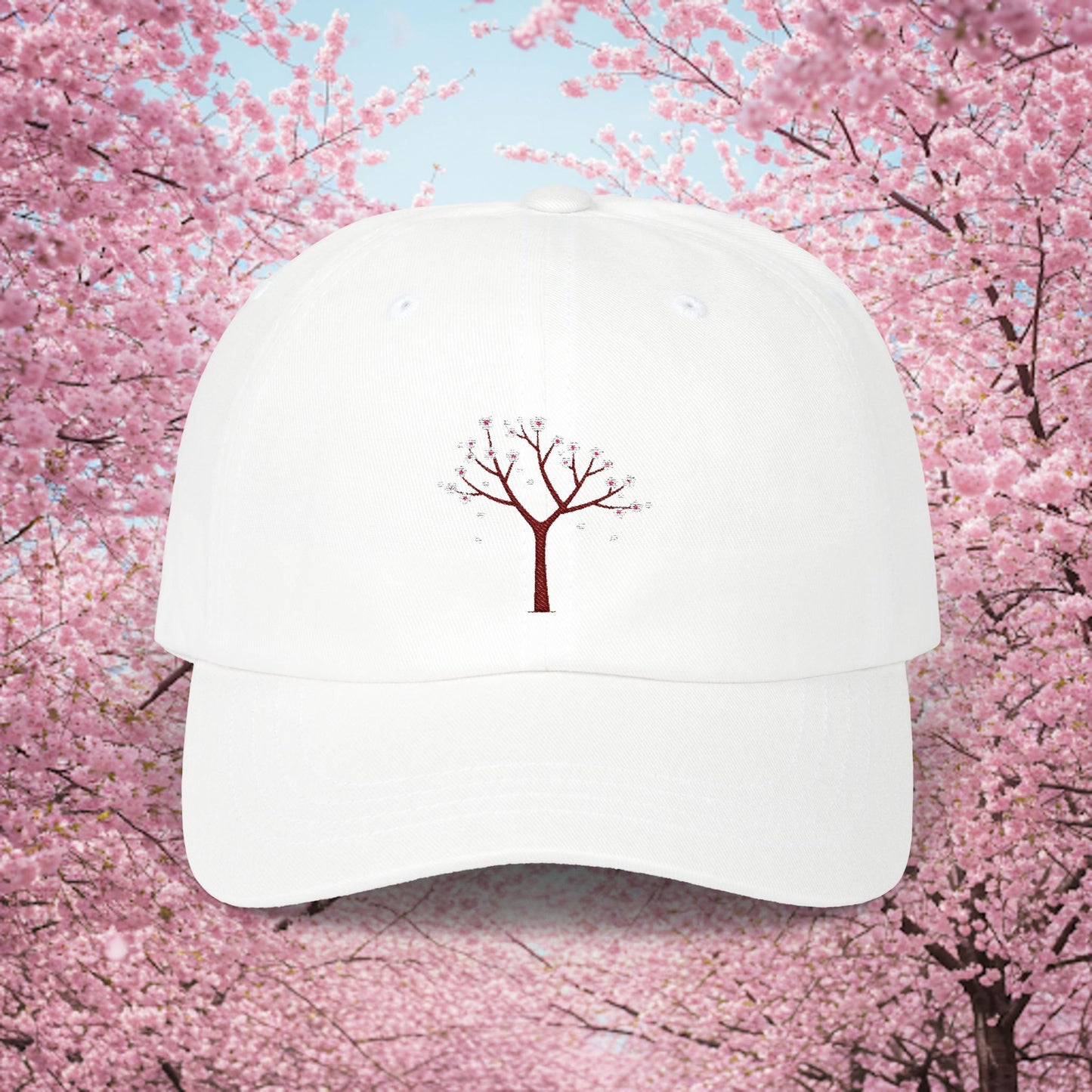 Embroidered Classic Dad Cap - Cherry Blossom