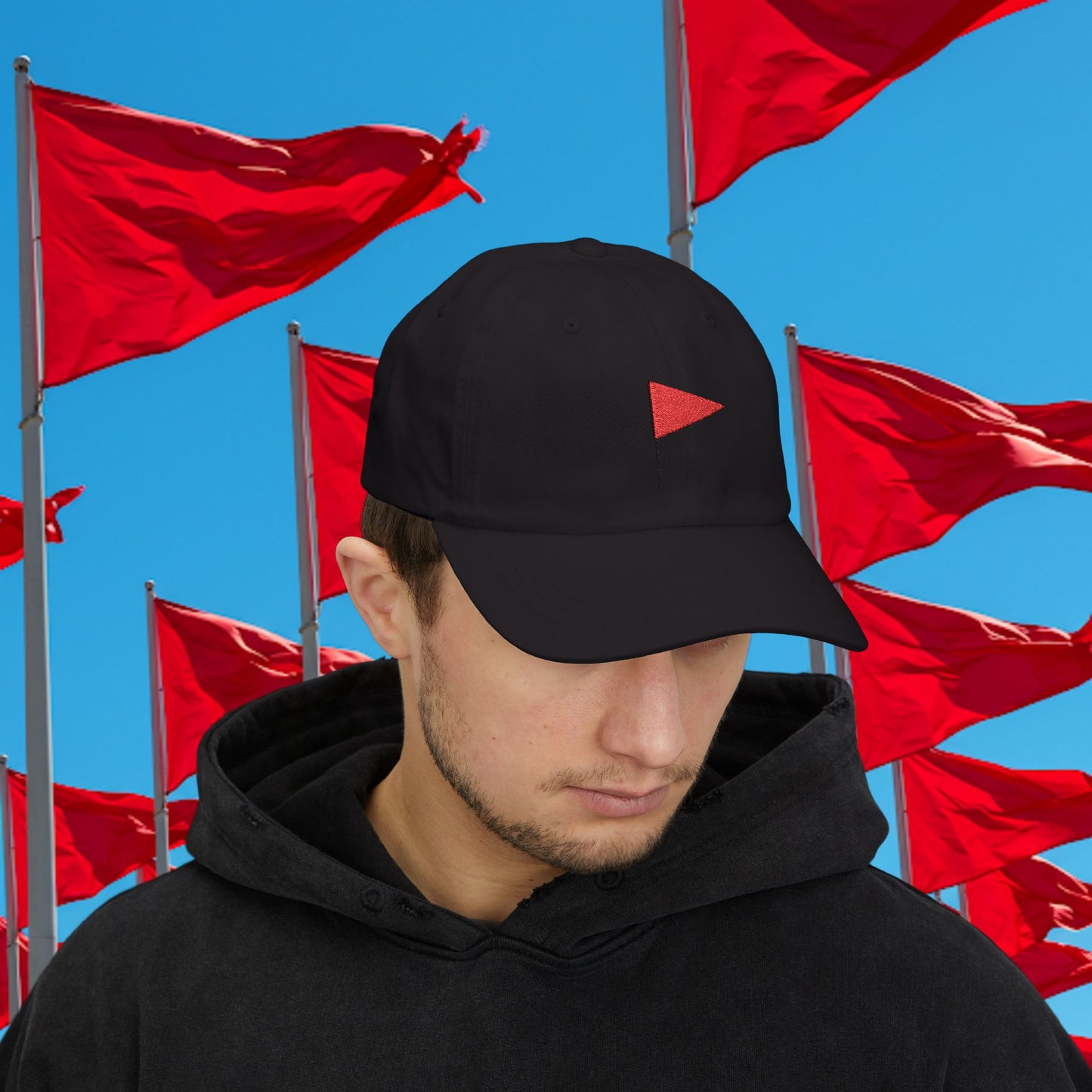 Embroidered Classic Dad Cap - Red Flag