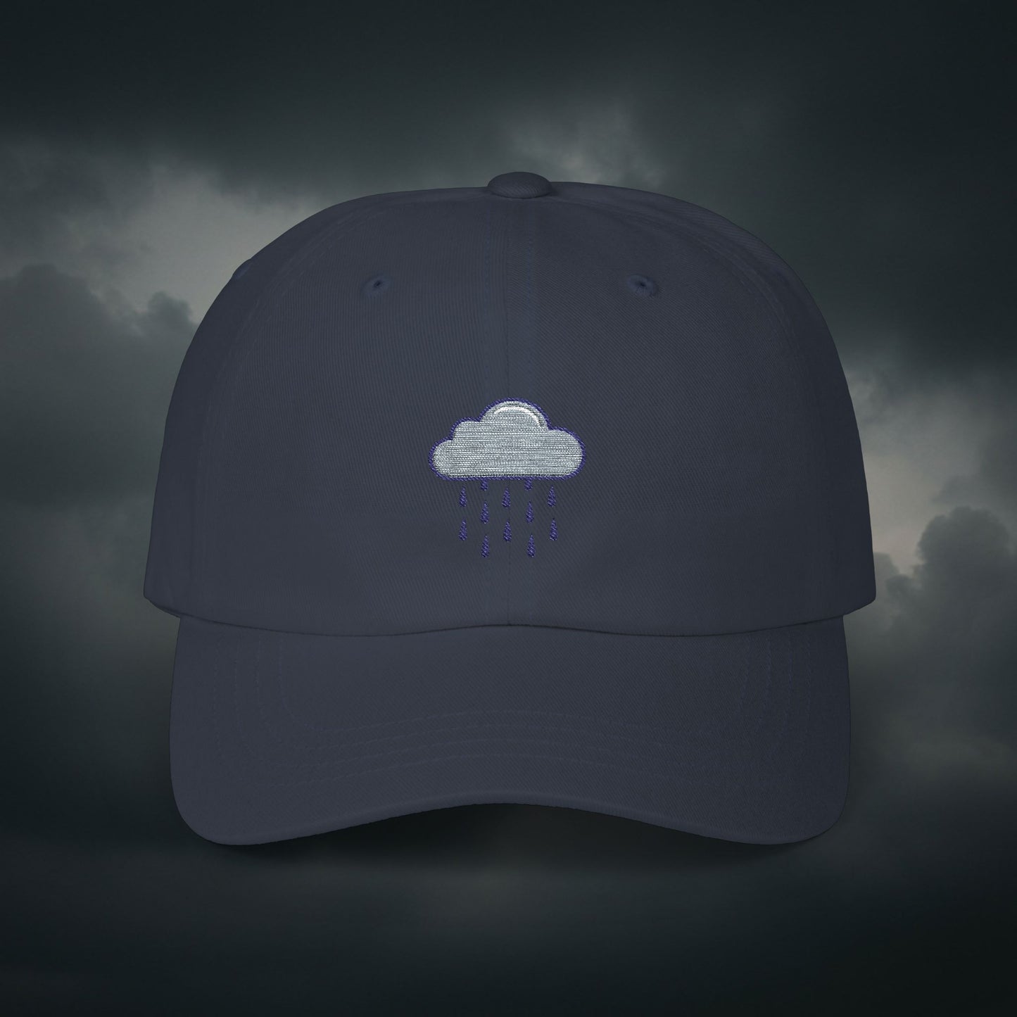 Embroidered Classic Dad Cap - Rain Cloud
