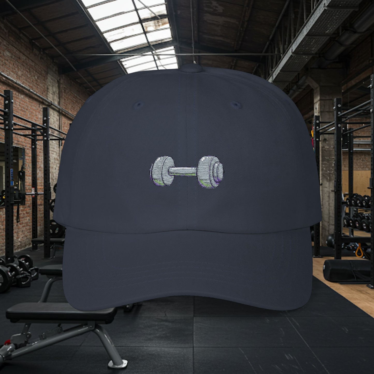Embroidered Classic Dad Cap - Dumbbell