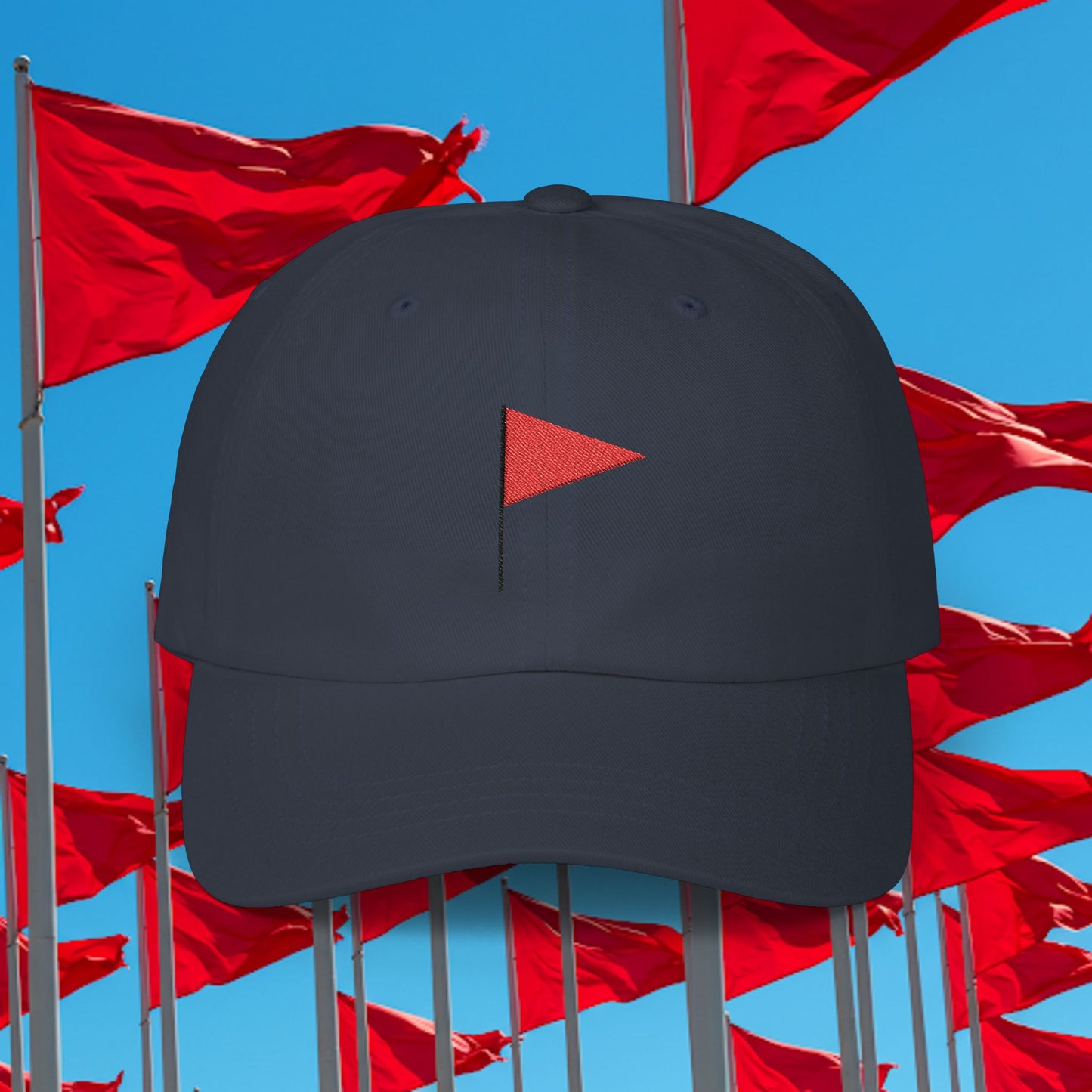 Embroidered Classic Dad Cap - Red Flag
