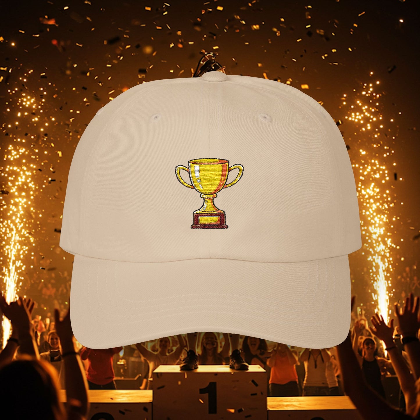 Embroidered Classic Dad Cap - Gold Trophy