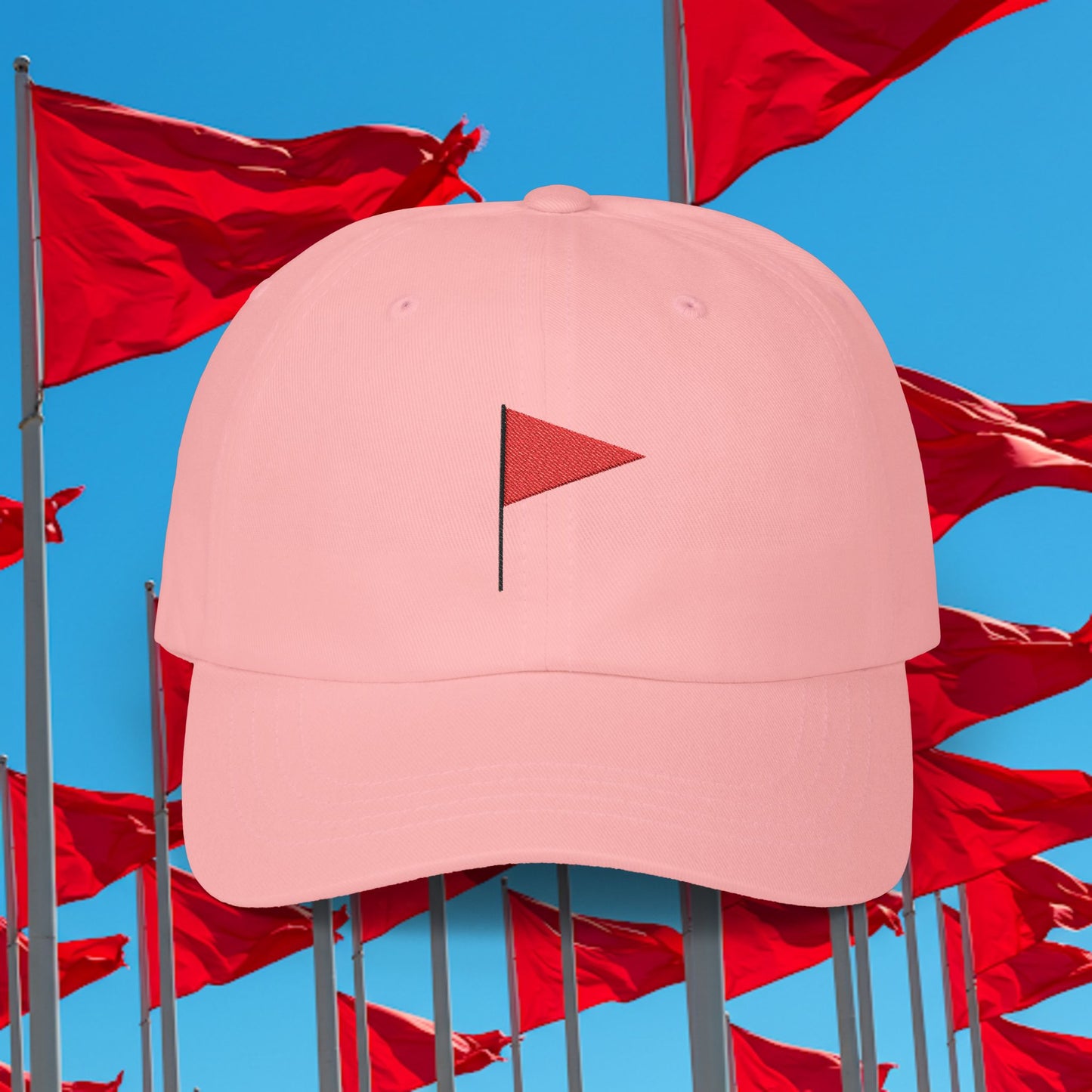 Embroidered Classic Dad Cap - Red Flag