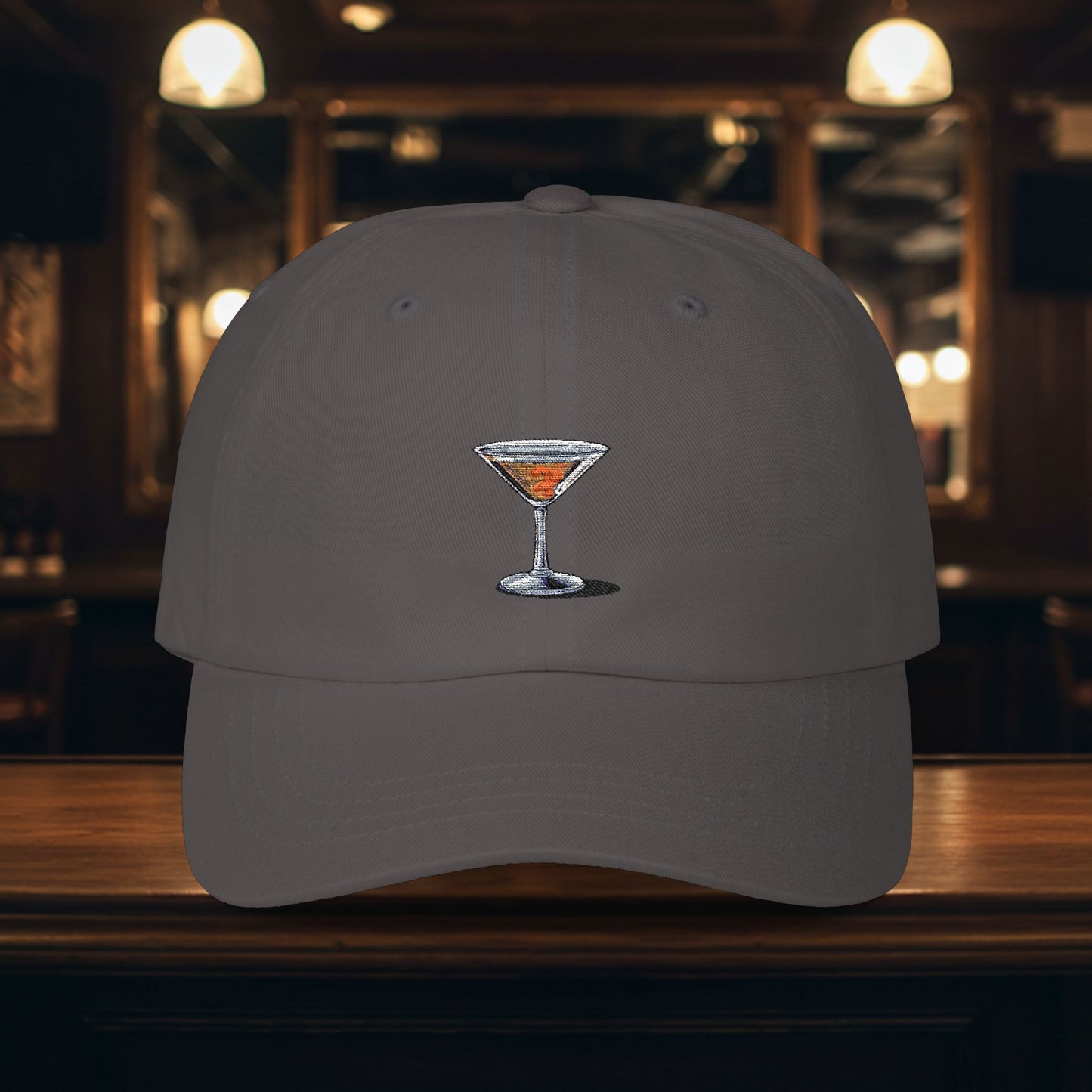 Embroidered Classic Dad Cap - Martini