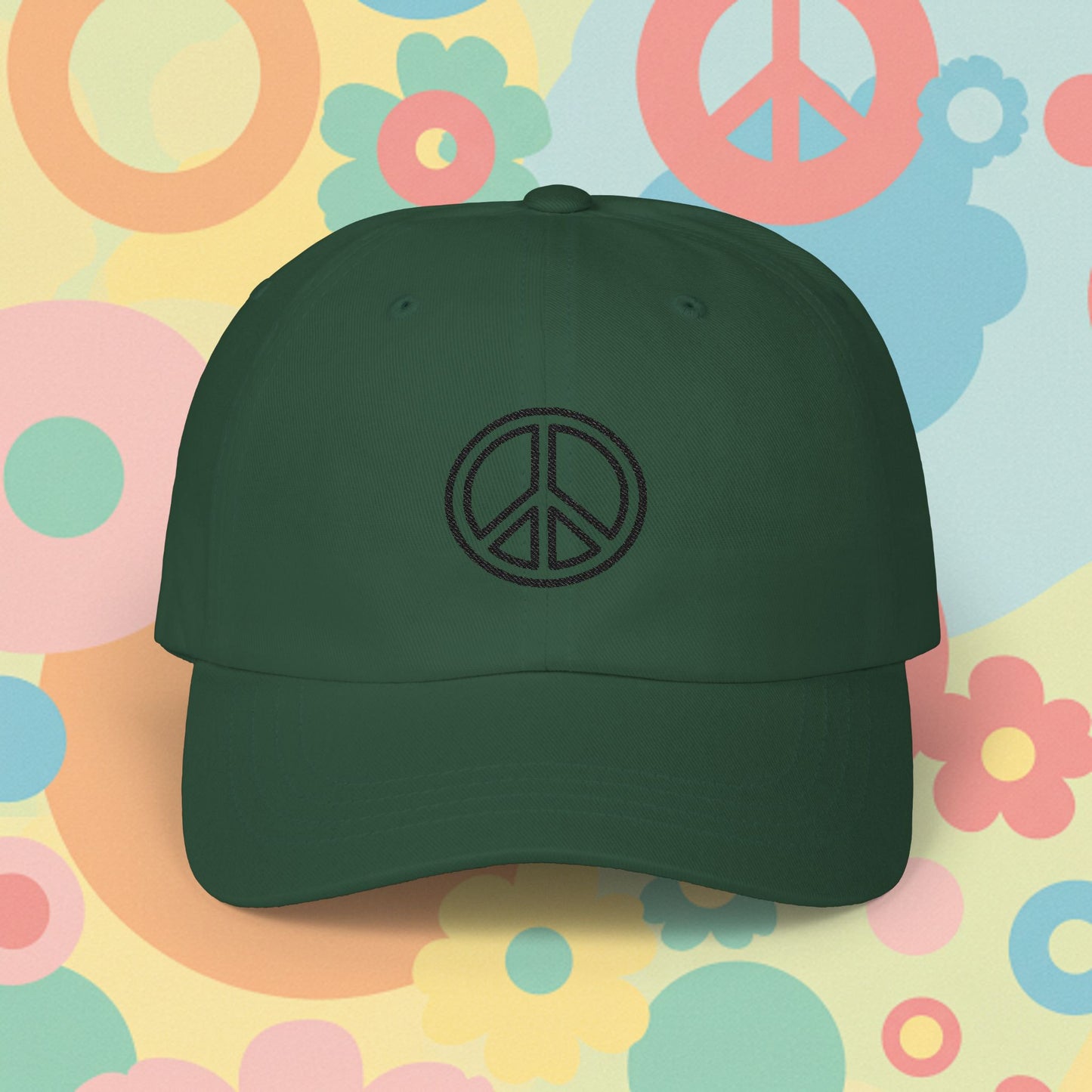 Embroidered Classic Dad Cap - Peace Sign