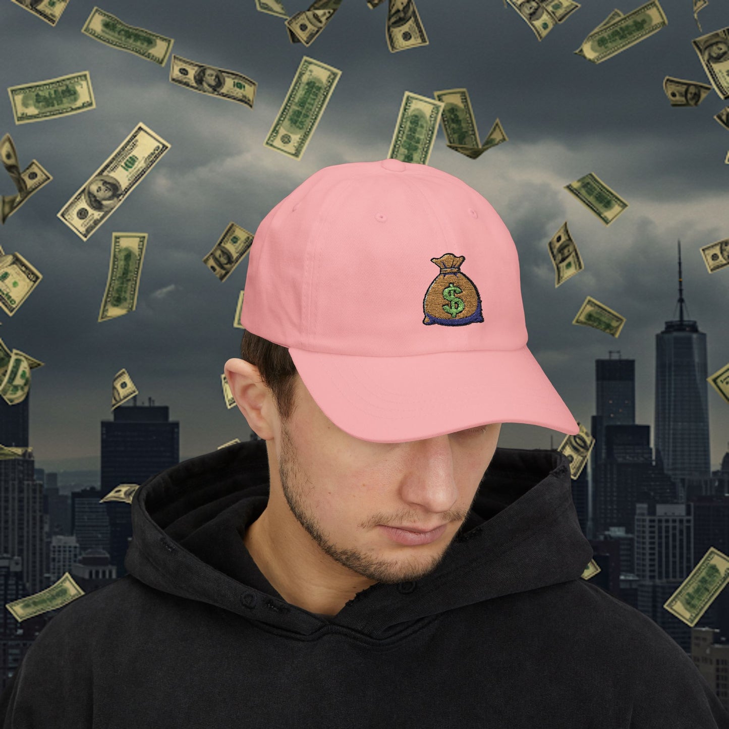 Embroidered Classic Dad Cap - Money Bag