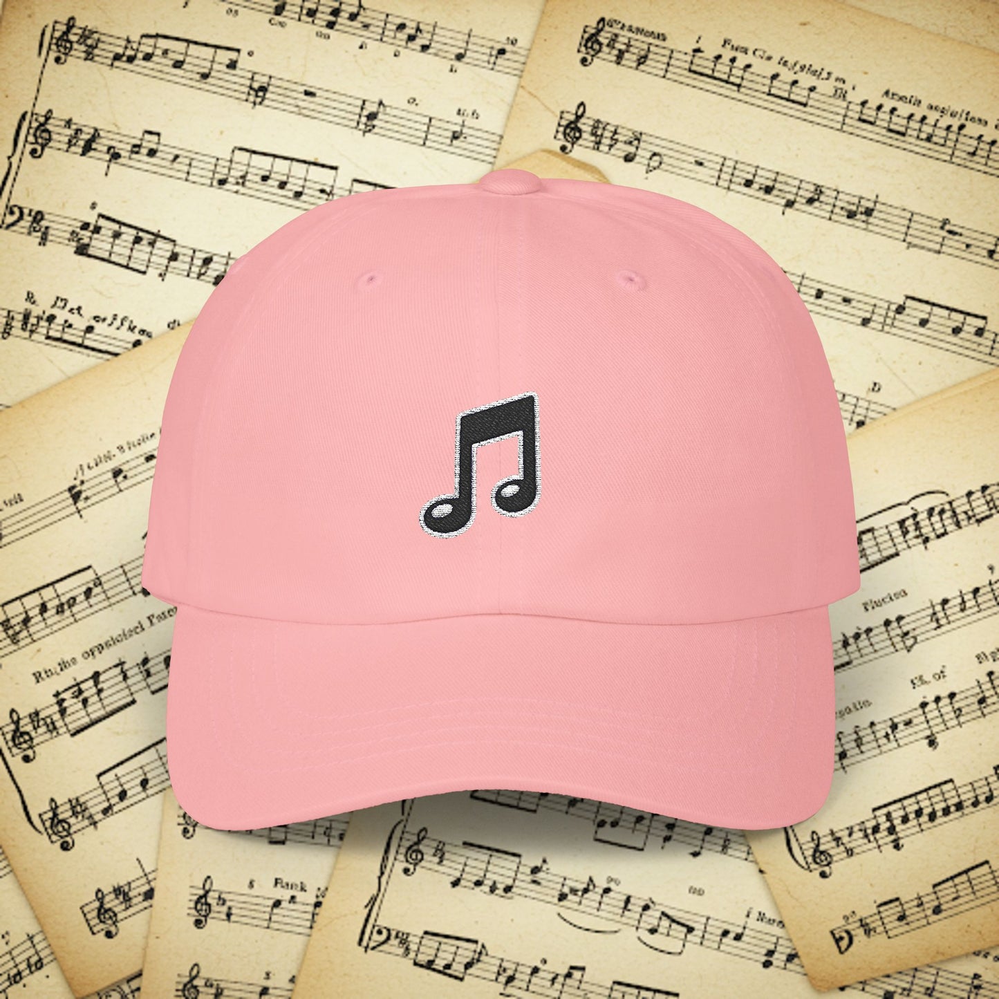 Embroidered Classic Dad Cap - Music Note