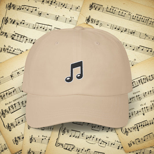 Embroidered Classic Dad Cap - Music Note