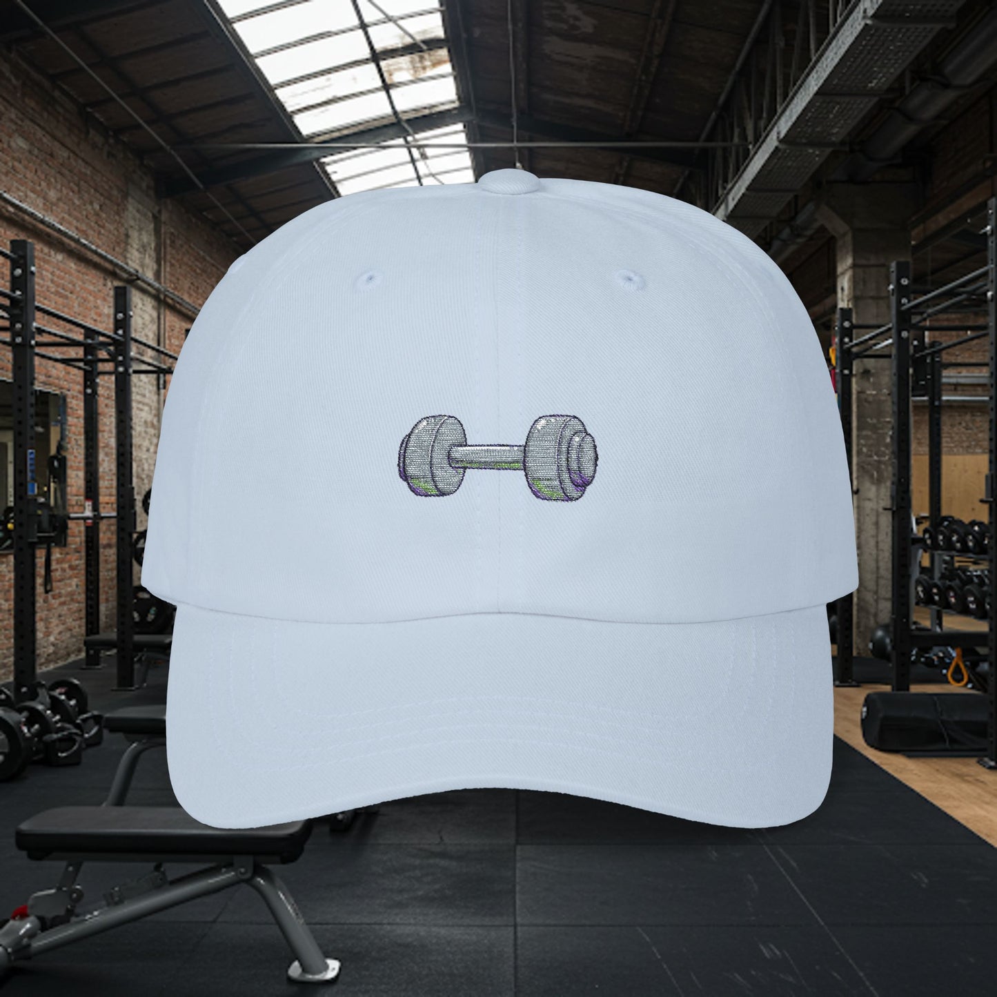 Embroidered Classic Dad Cap - Dumbbell