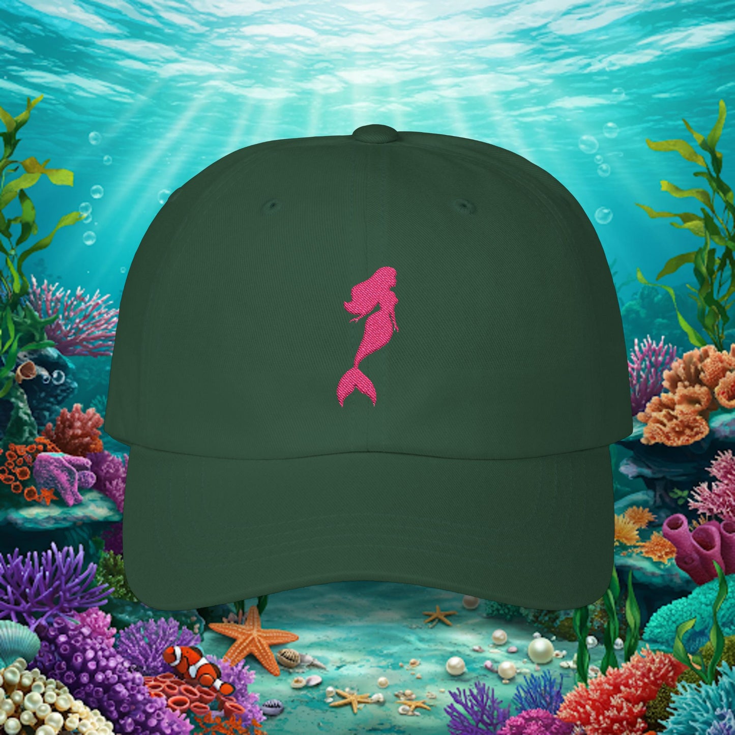 Embroidered Classic Dad Cap - Mermaid