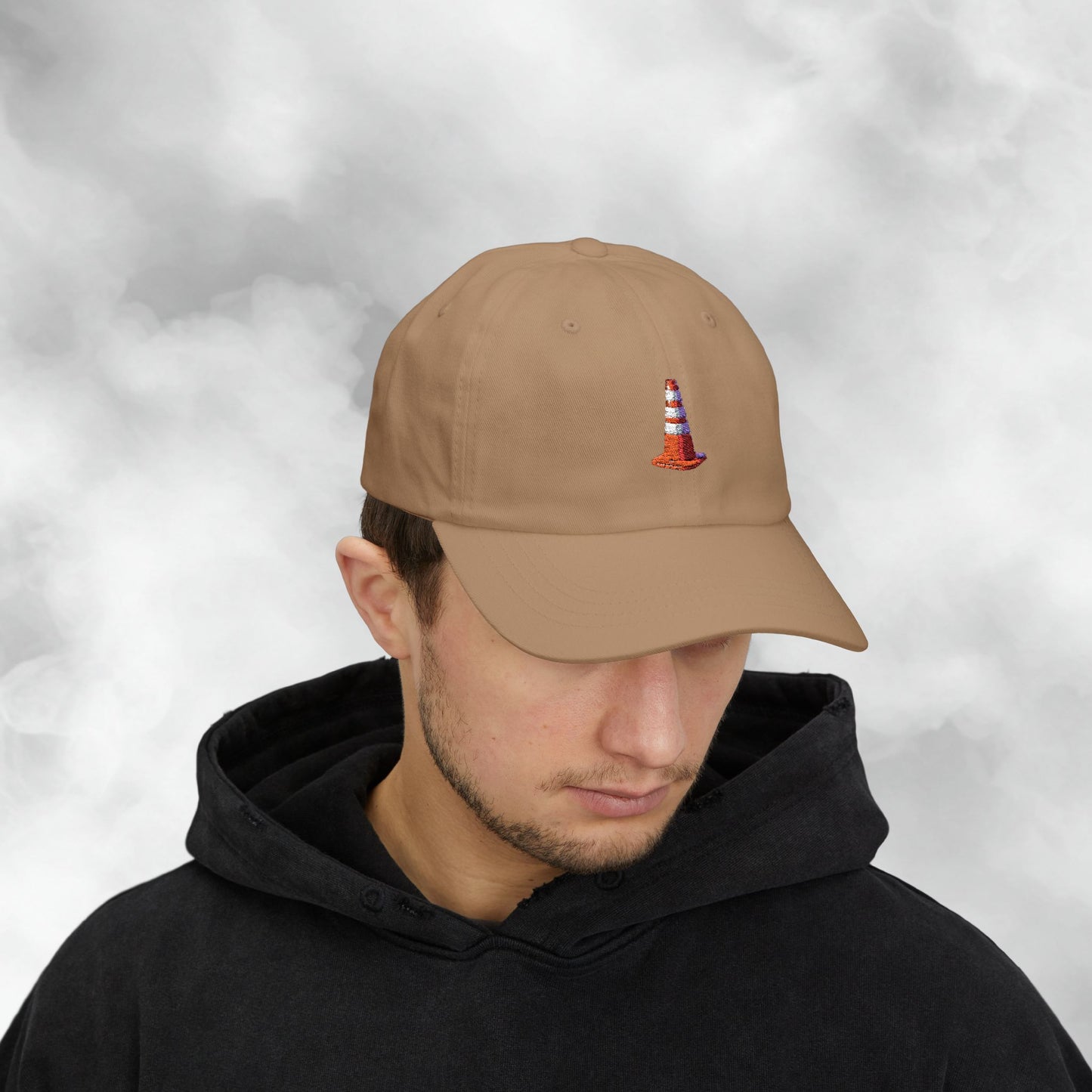 Embroidered Classic Dad Cap - Traffic Cone