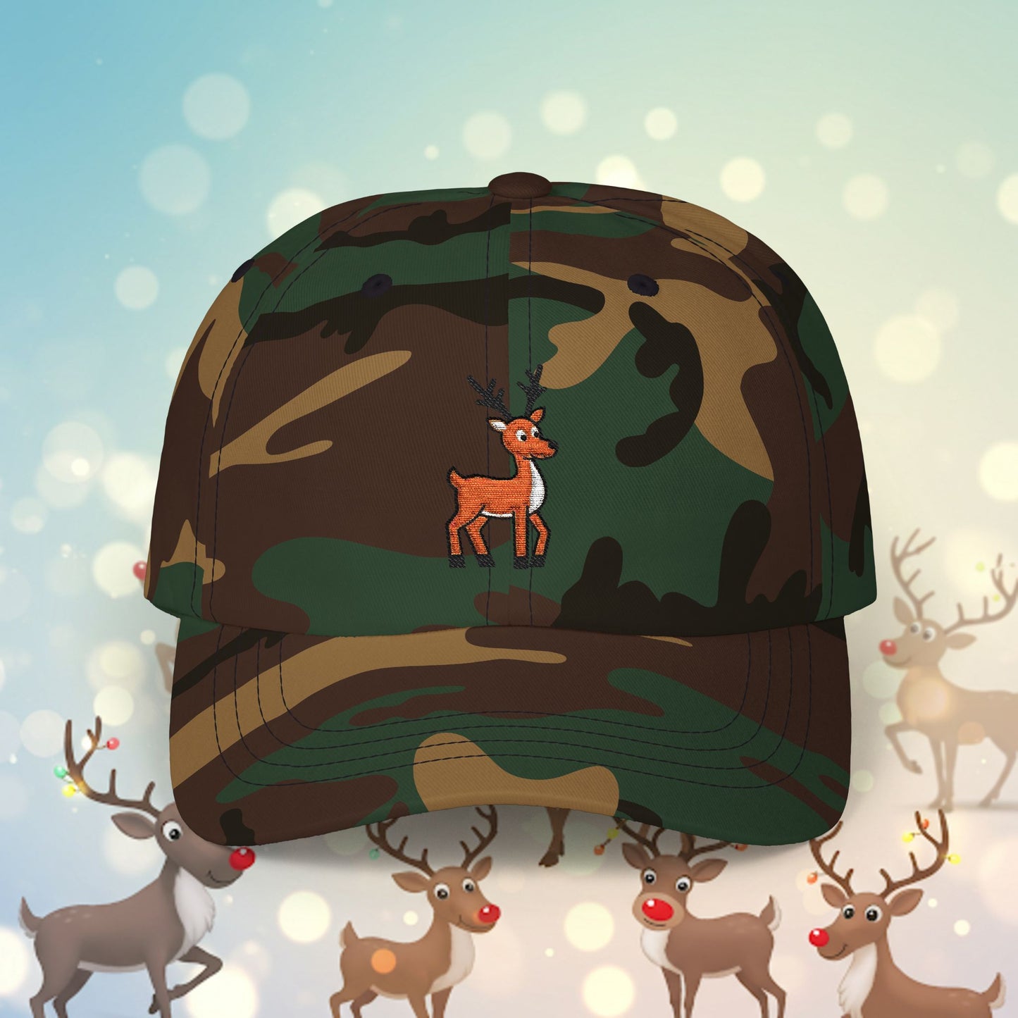 Embroidered Classic Dad Cap - Reindeer