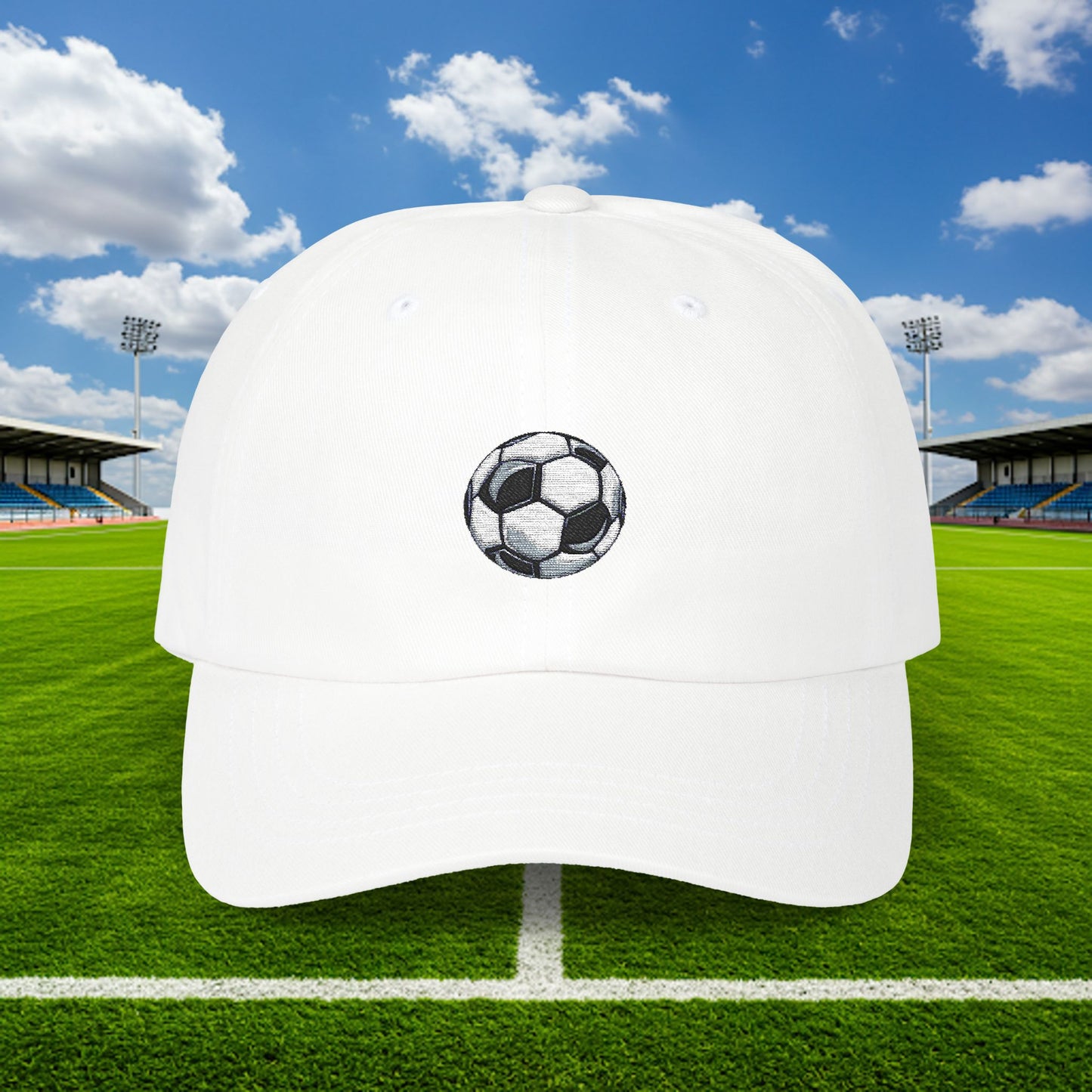 Embroidered Classic Dad Cap - Soccer Ball