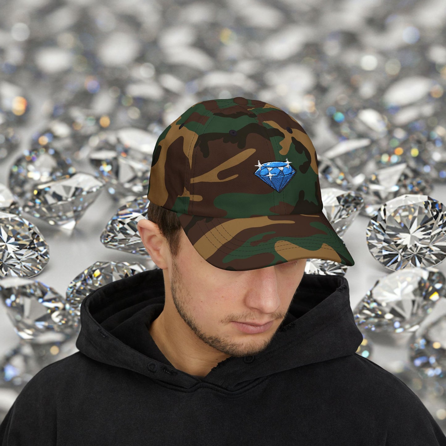 Embroidered Classic Dad Cap - Diamond