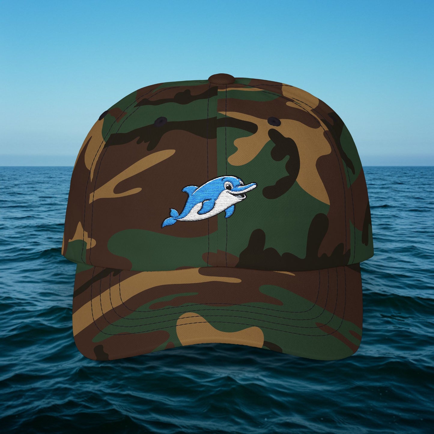 Embroidered Classic Dad Cap - Dolphin