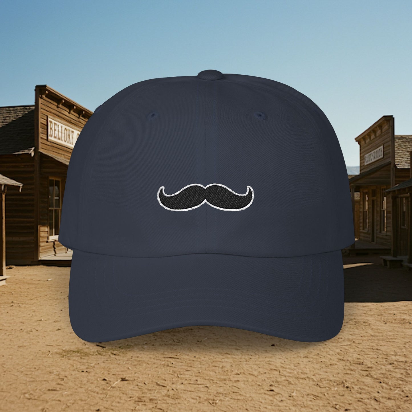 Embroidered Classic Dad Cap - Mustache