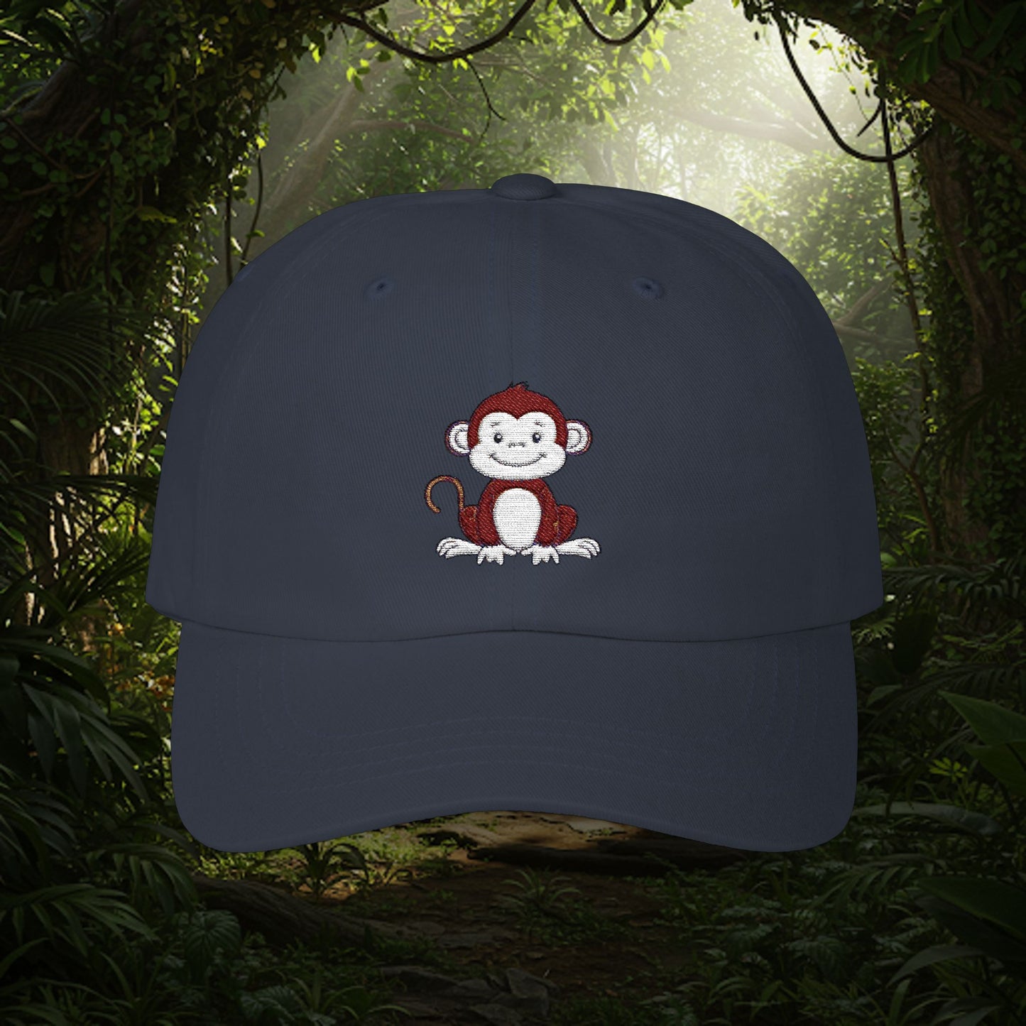 Embroidered Classic Dad Cap - Monkey