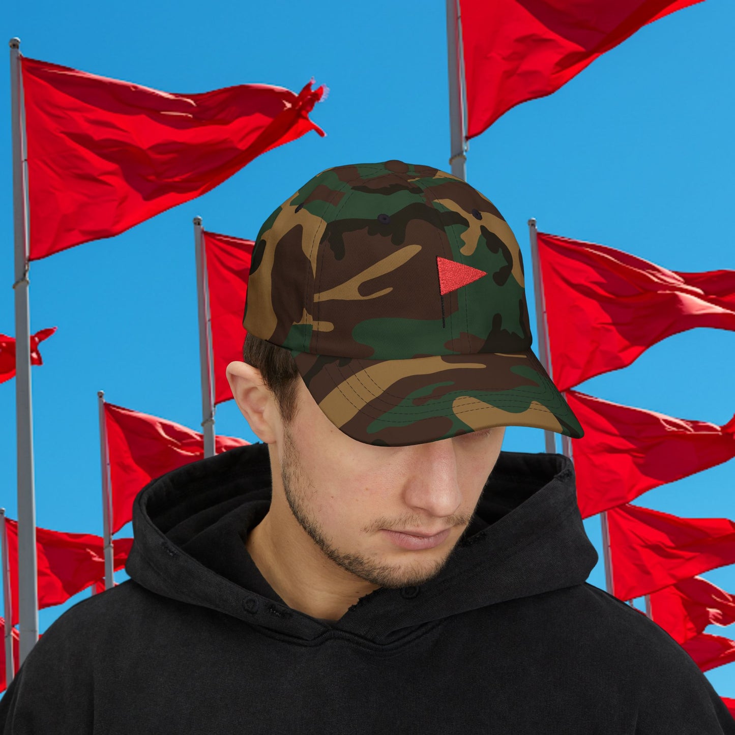 Embroidered Classic Dad Cap - Red Flag