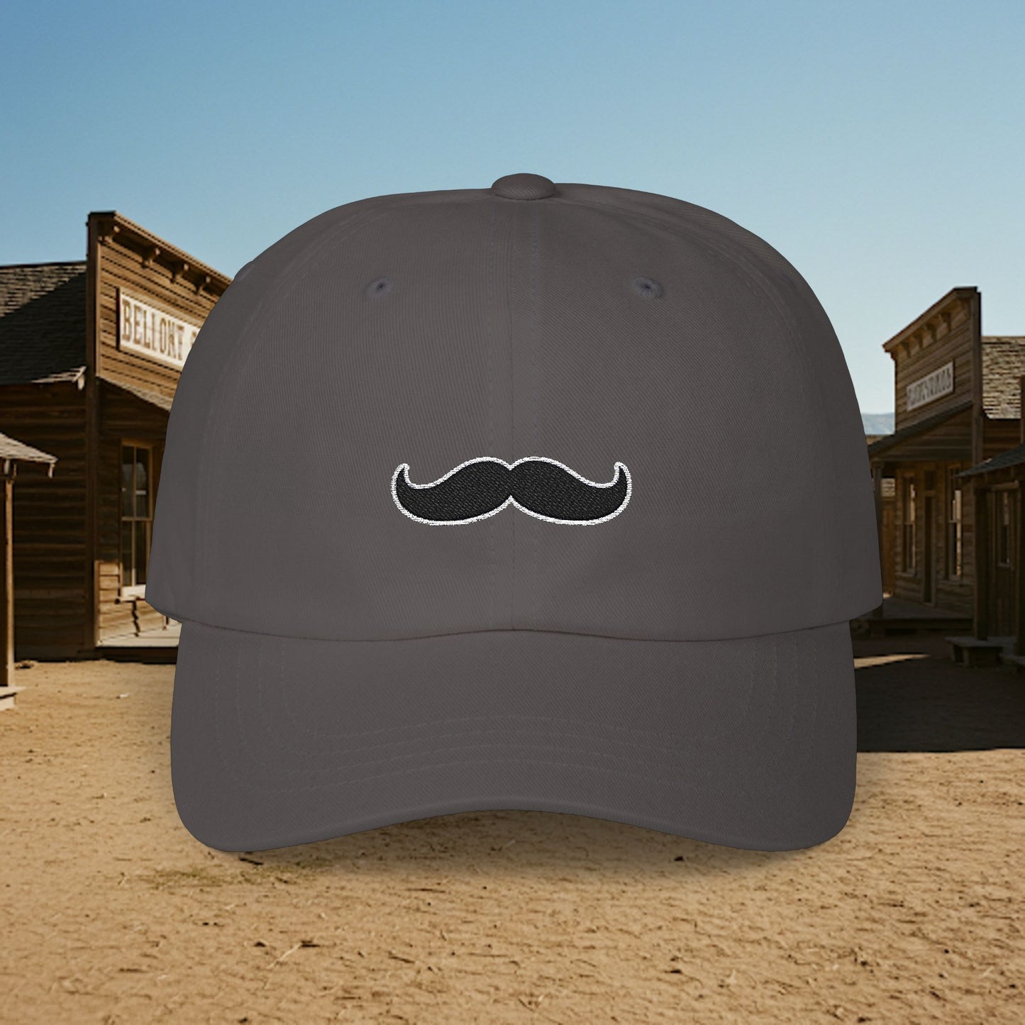 Embroidered Classic Dad Cap - Mustache