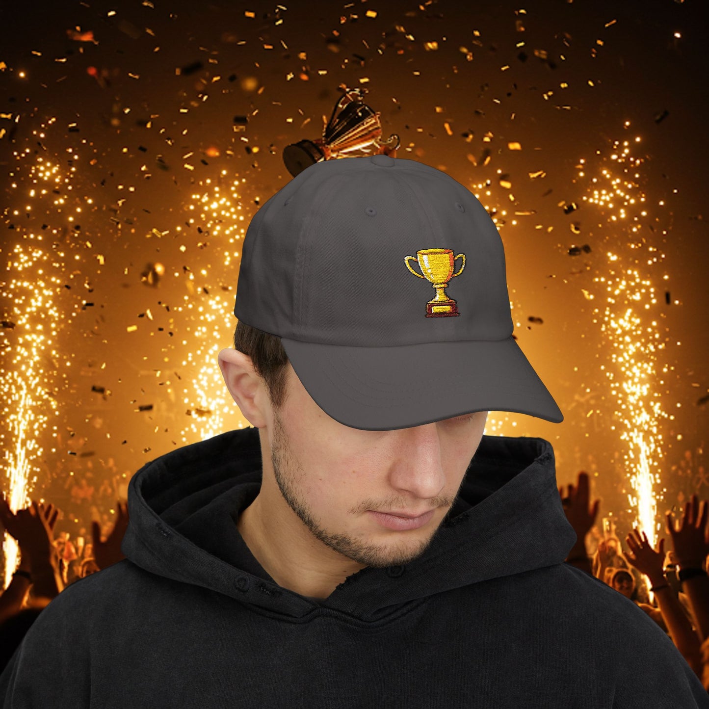 Embroidered Classic Dad Cap - Gold Trophy